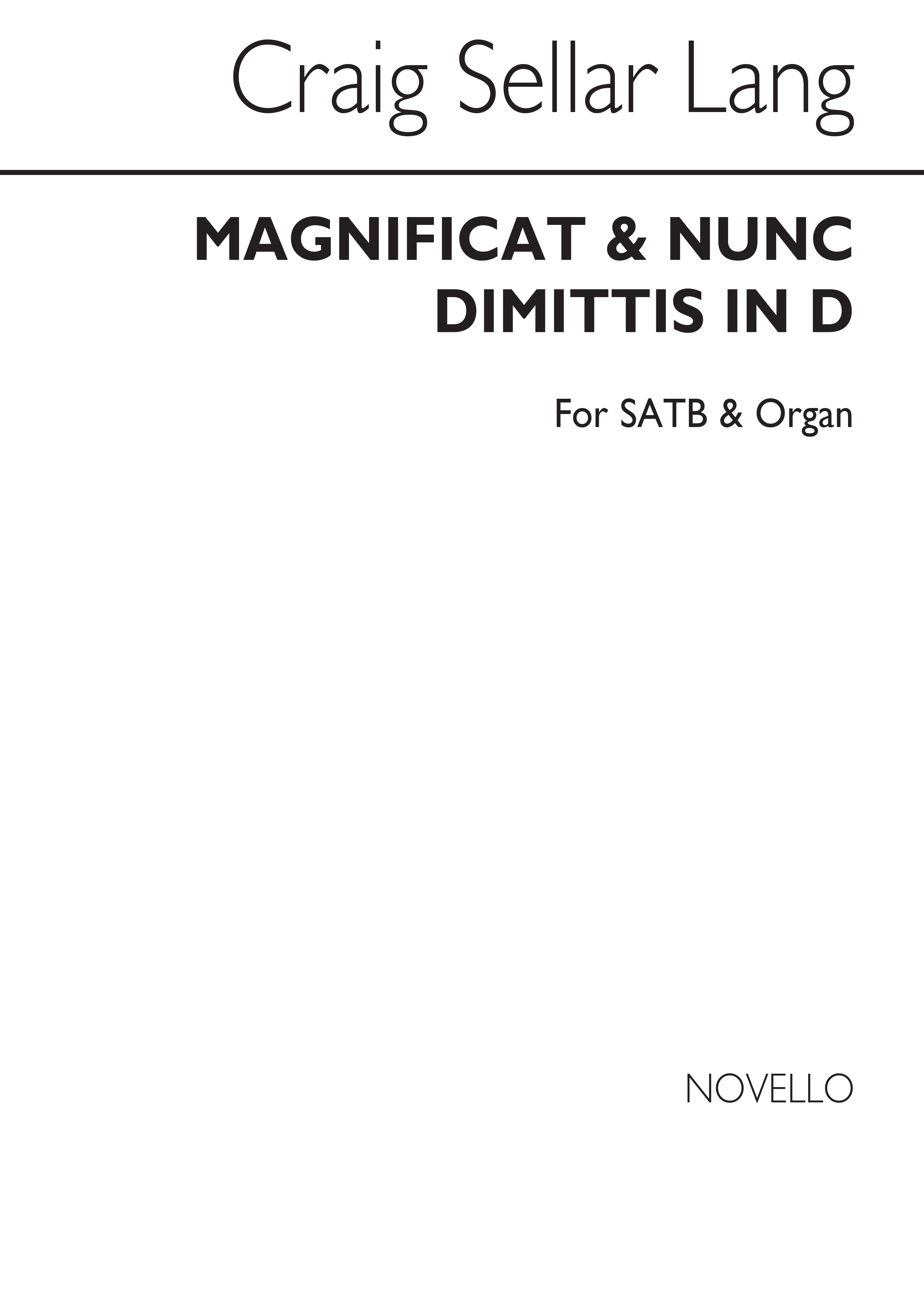 C.S. Lang: Magnificat And Nunc Dimittis In D: SATB: Vocal Score