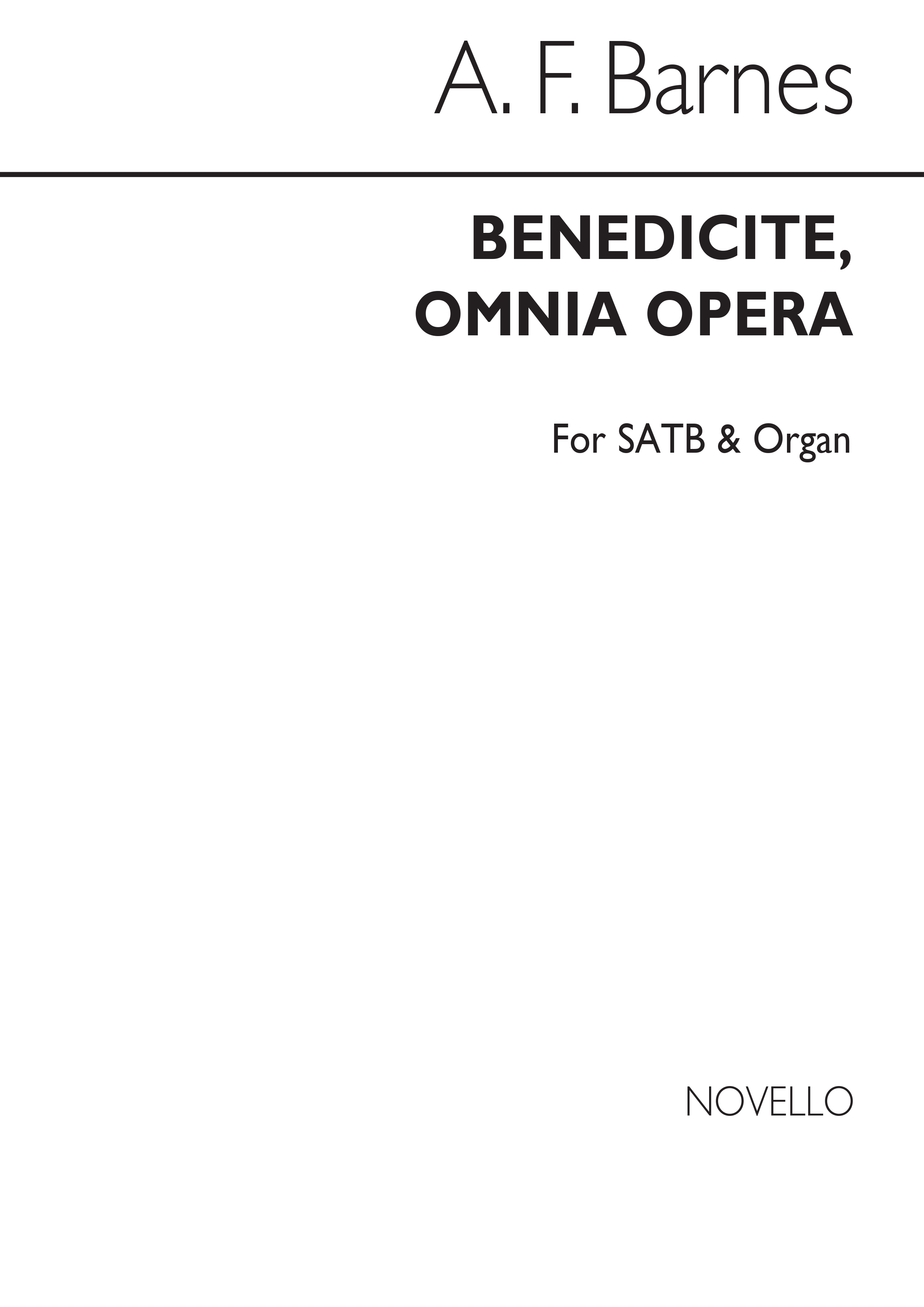 Barnes: Barnes Benedicite Omnia Opera Satb: SATB: Vocal Score