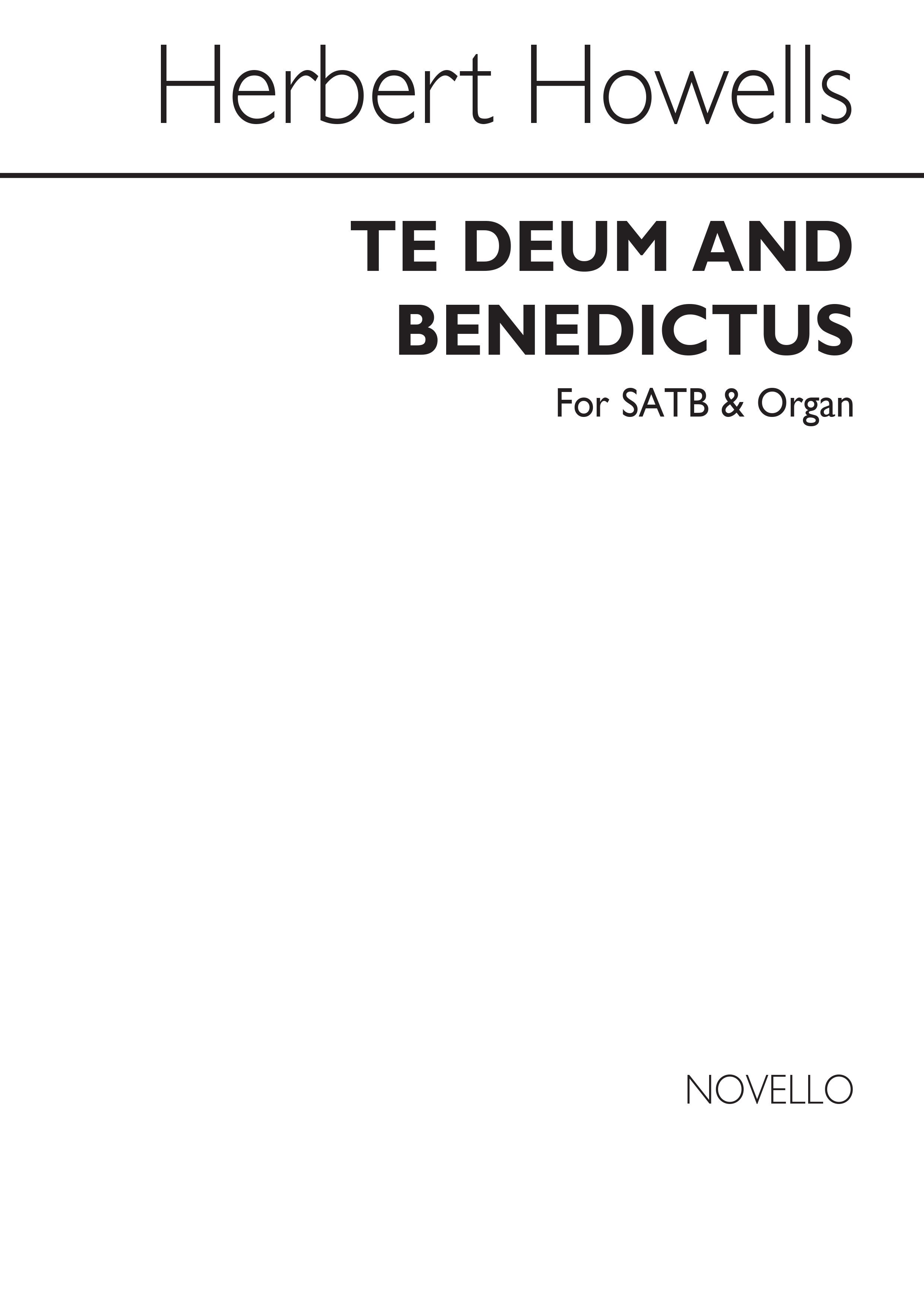 Herbert Howells: Te Deum And Benedictus (Windsor): SATB: Vocal Score