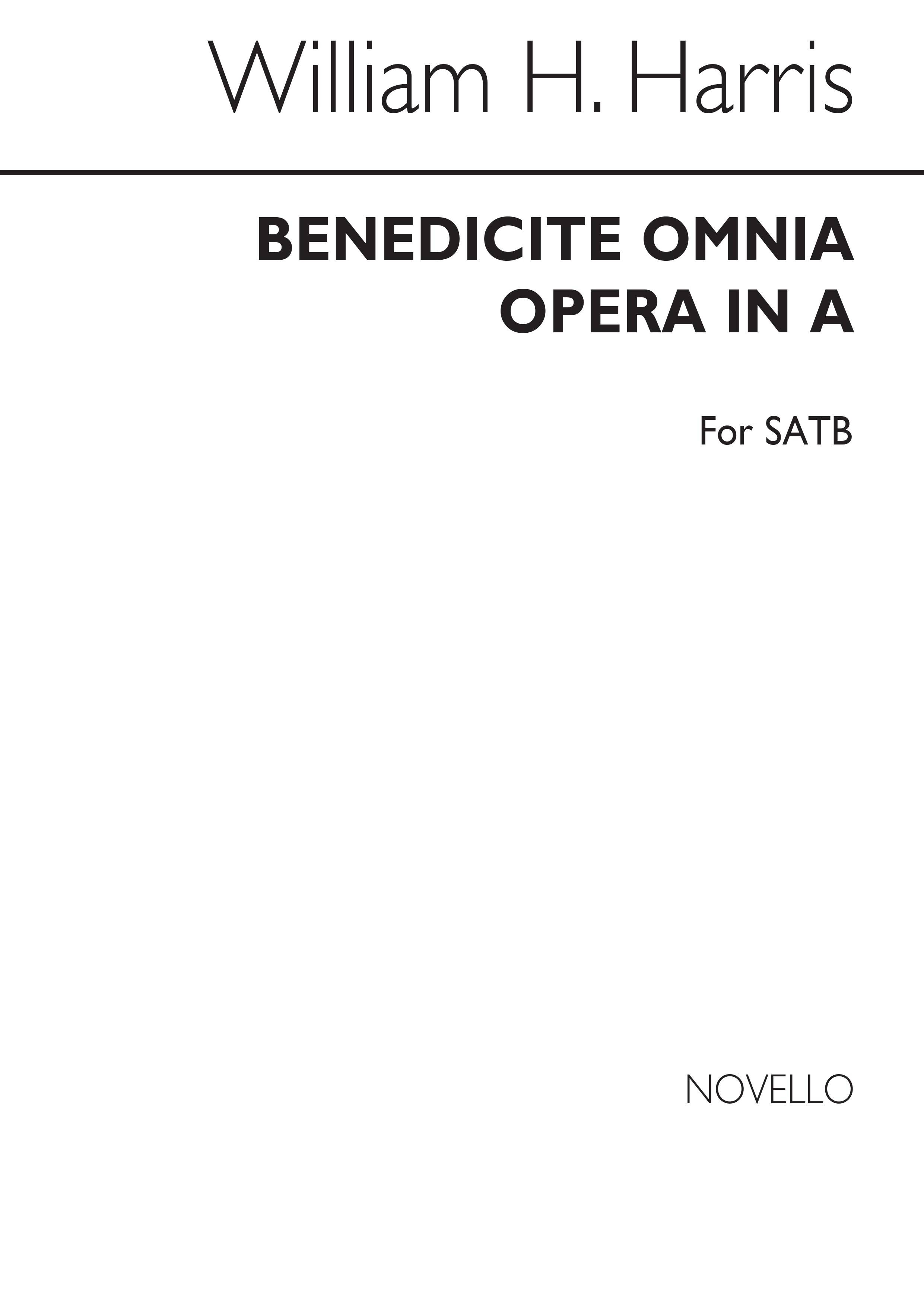 Sir William Henry Harris: Benedicite Omnia Opera: SATB: Vocal Score