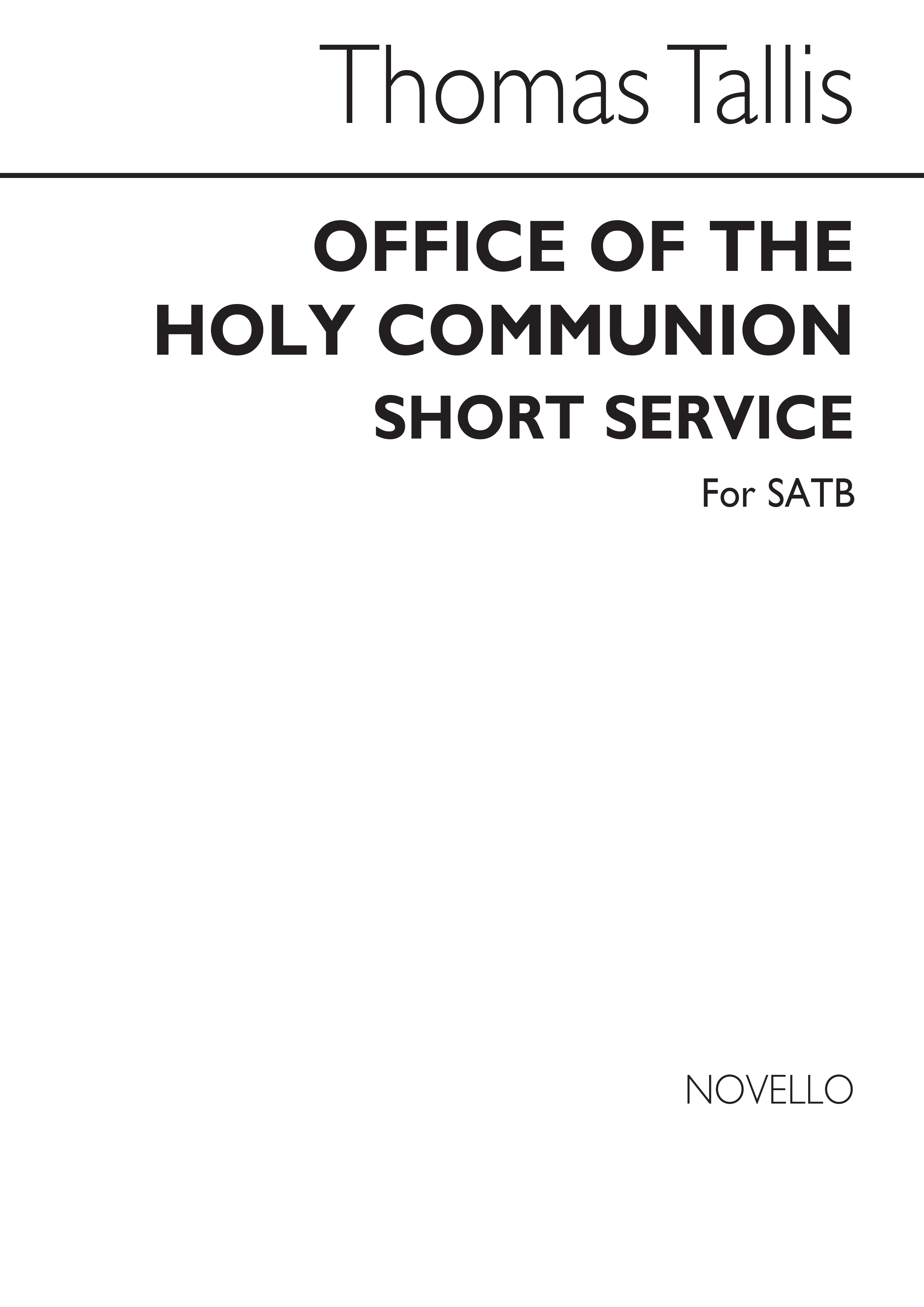 Thomas Tallis: Office Of The Holy Communion: SATB: Vocal Score