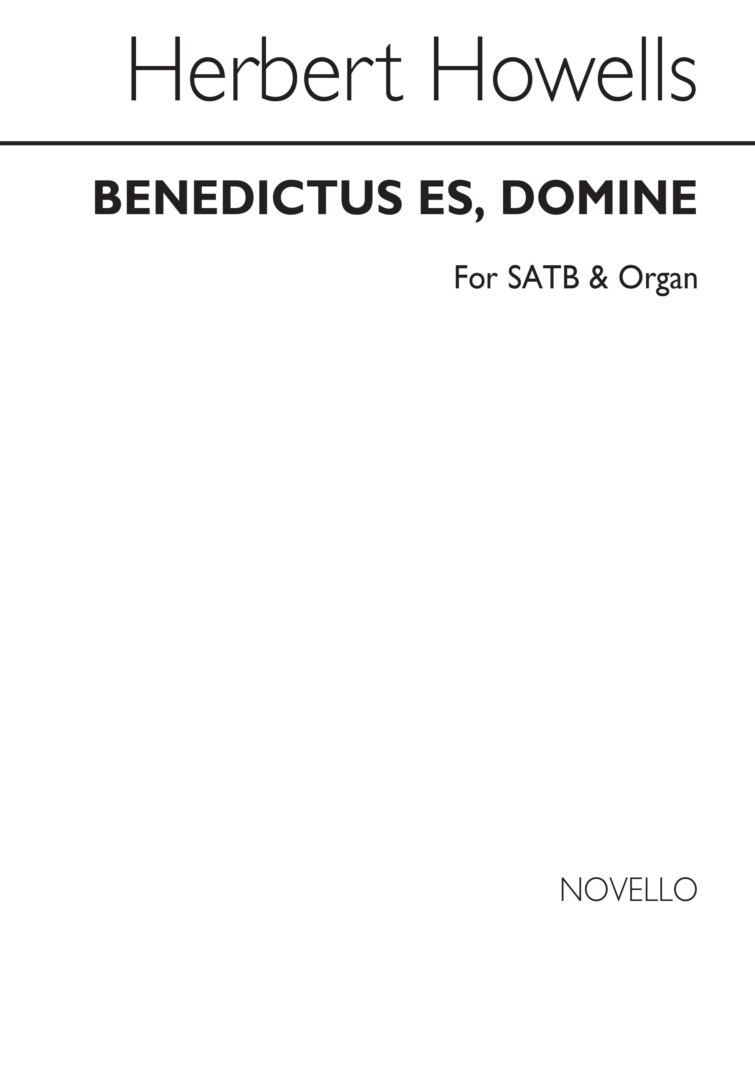Herbert Howells: Benedictus Es Domine: SATB: Vocal Score