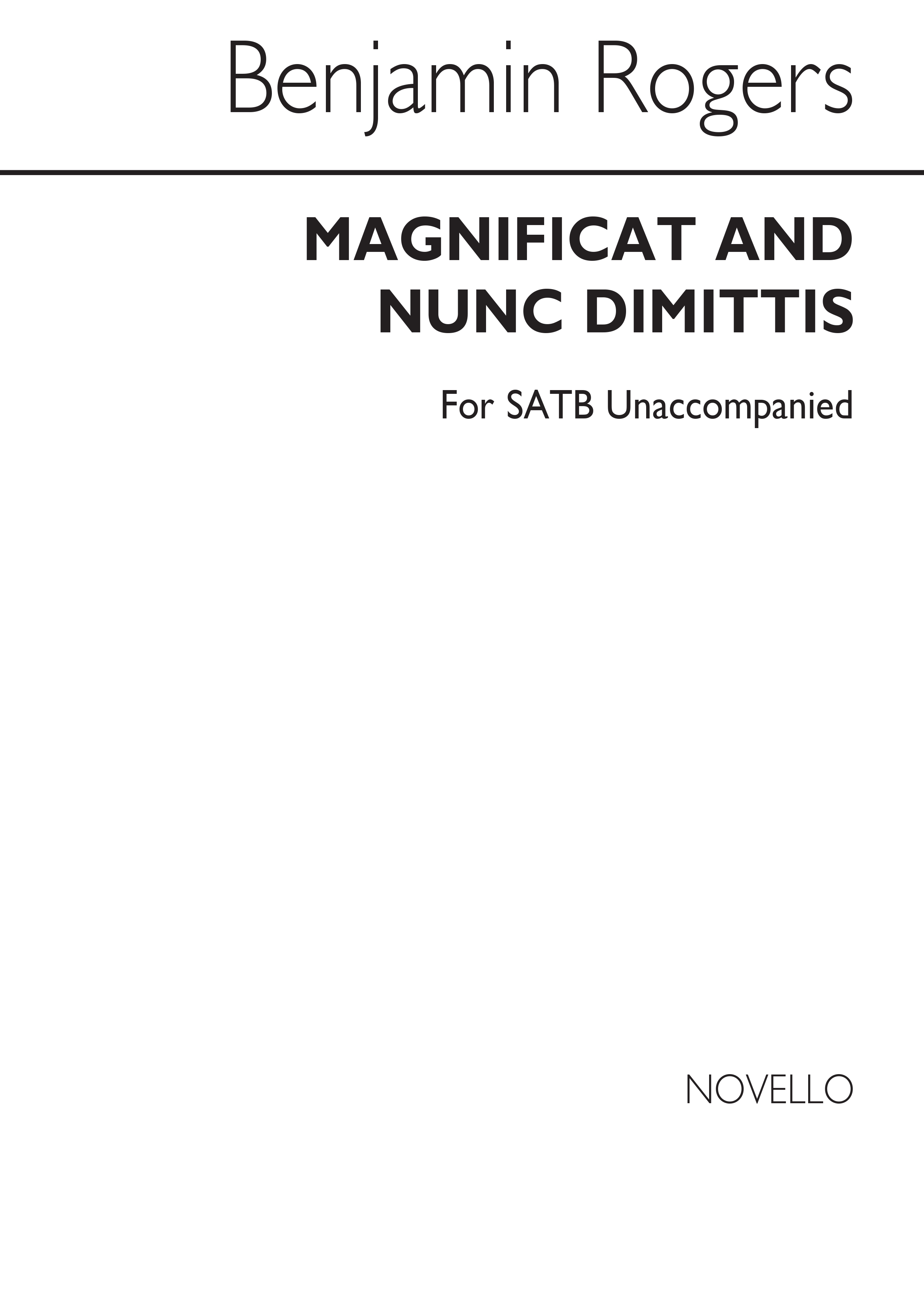 Benjamin Rogers: Magnificat & Nunc Dimittis: SATB: Vocal Score