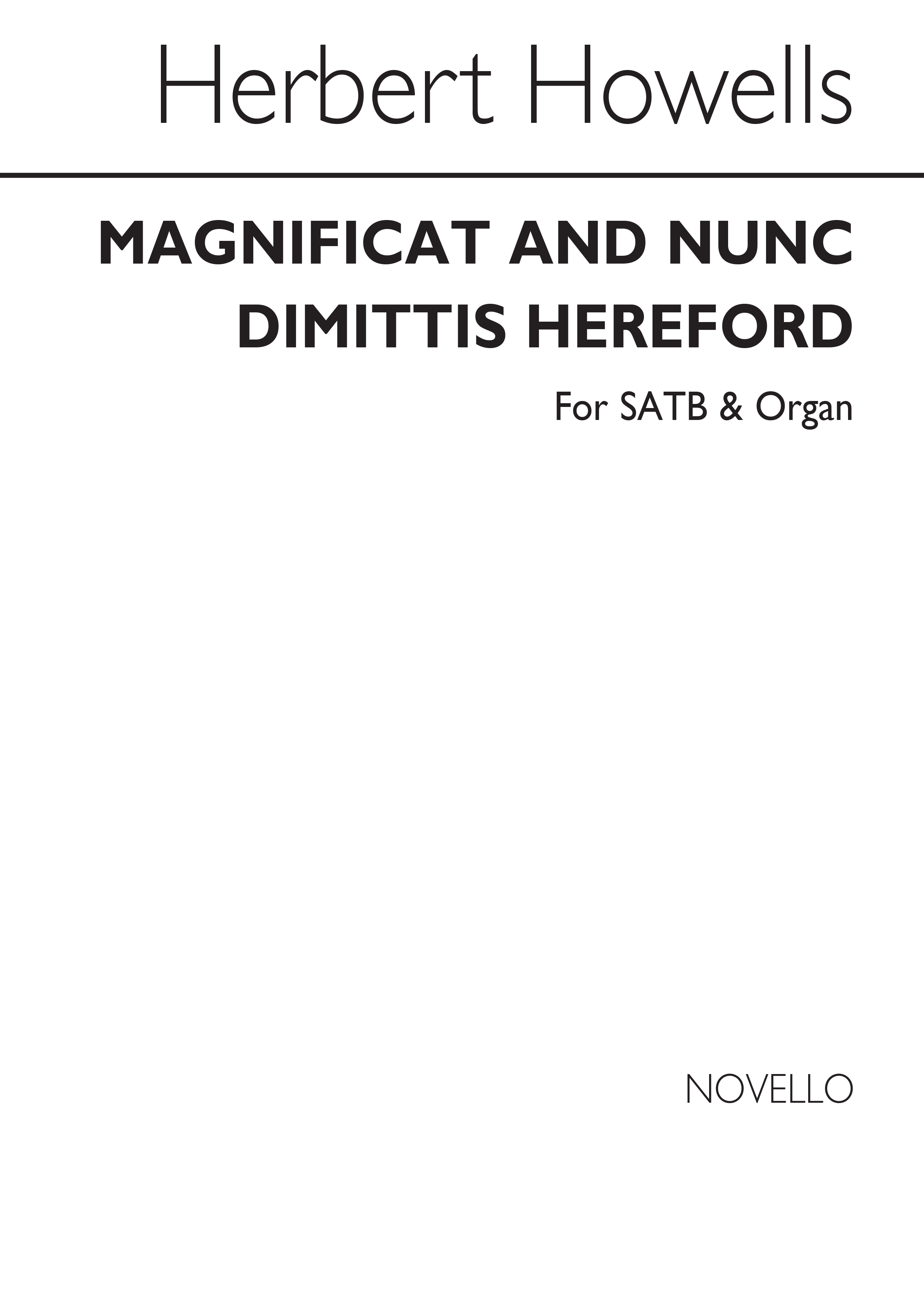 Herbert Howells: Magnificat And Nunc Dimittis (Hereford): SATB: Vocal Score