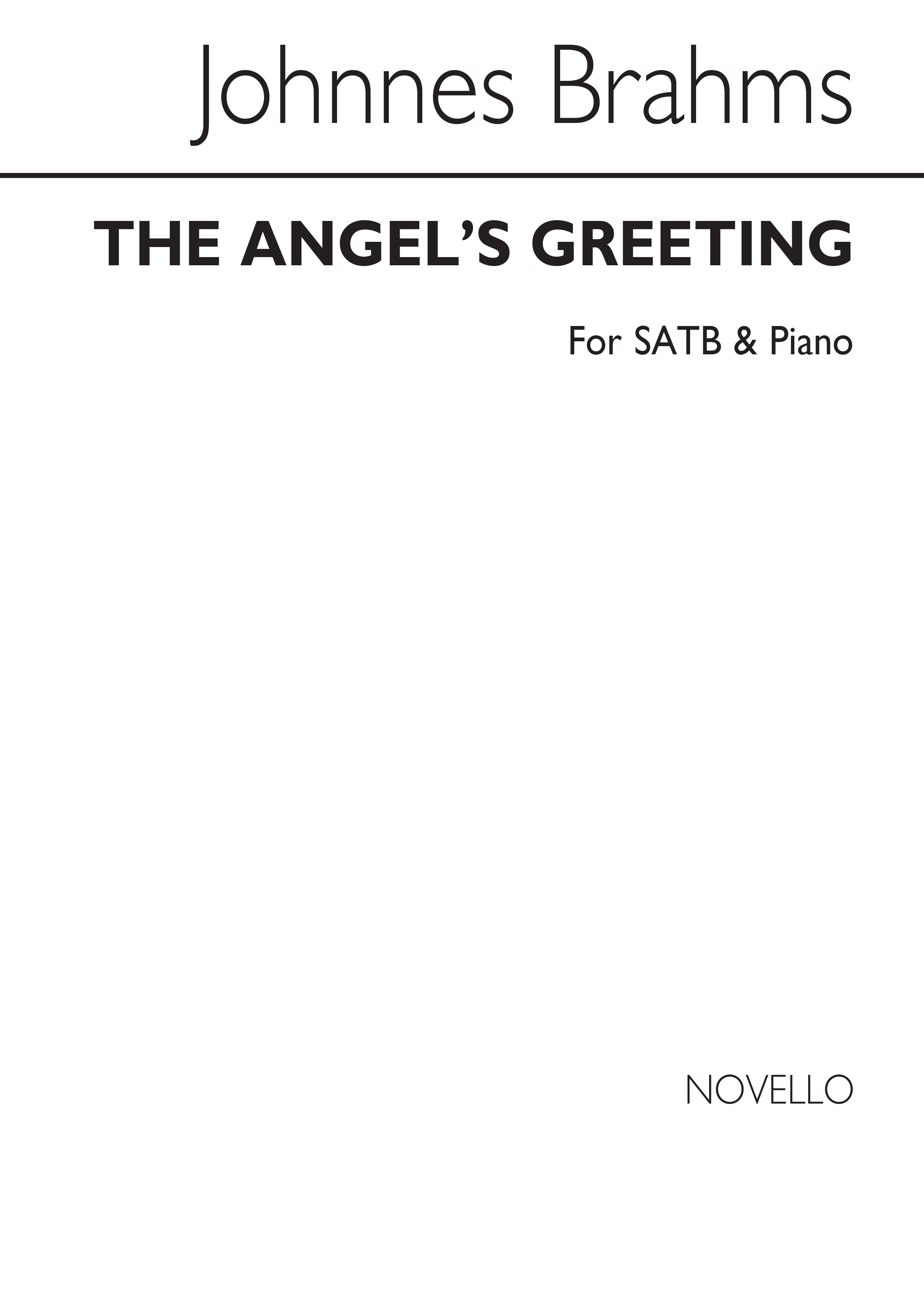 Johannes Brahms: The Angels Greeting: SATB: Vocal Score