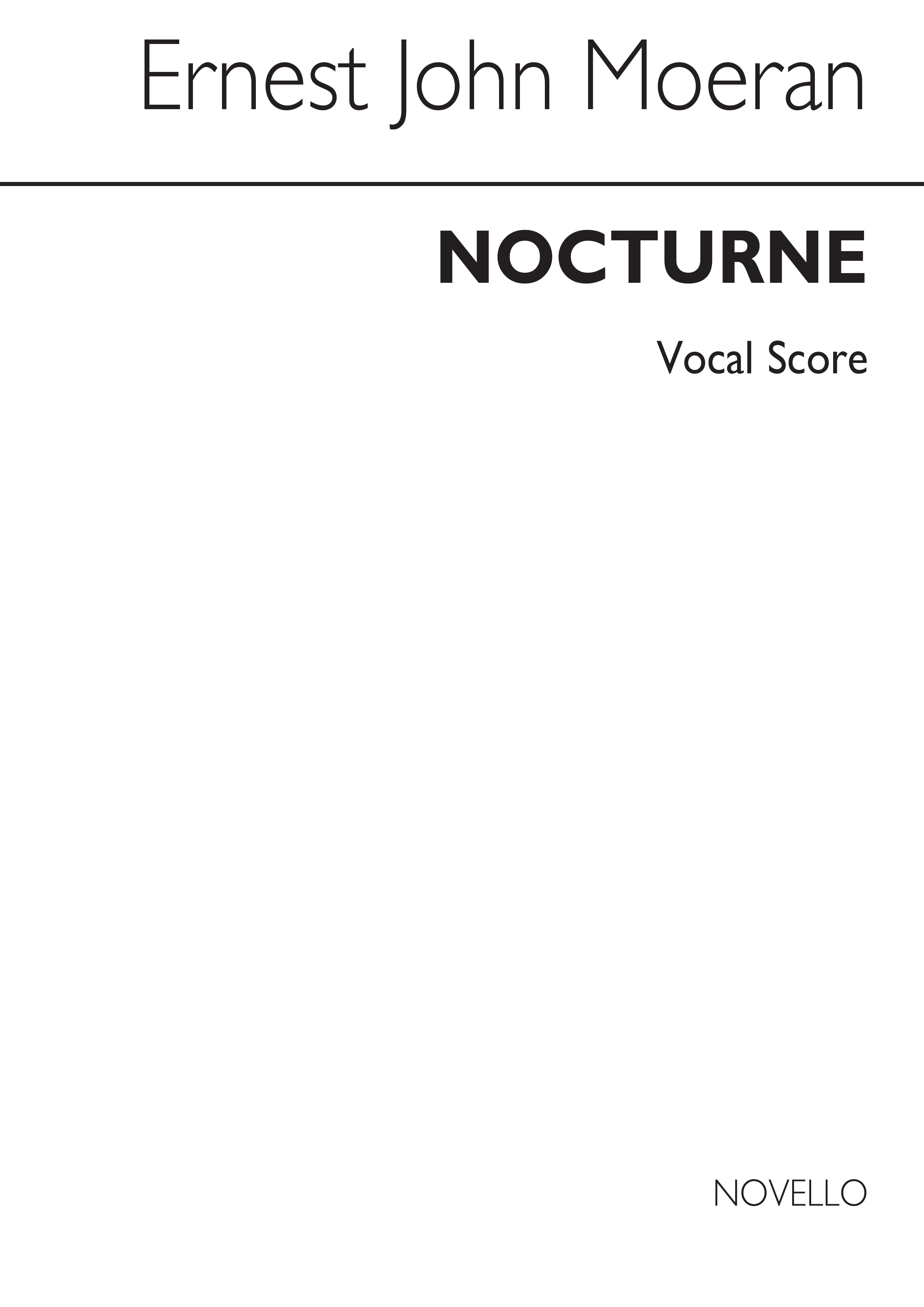 E.J. Moeran: Nocturne: SATB: Vocal Score