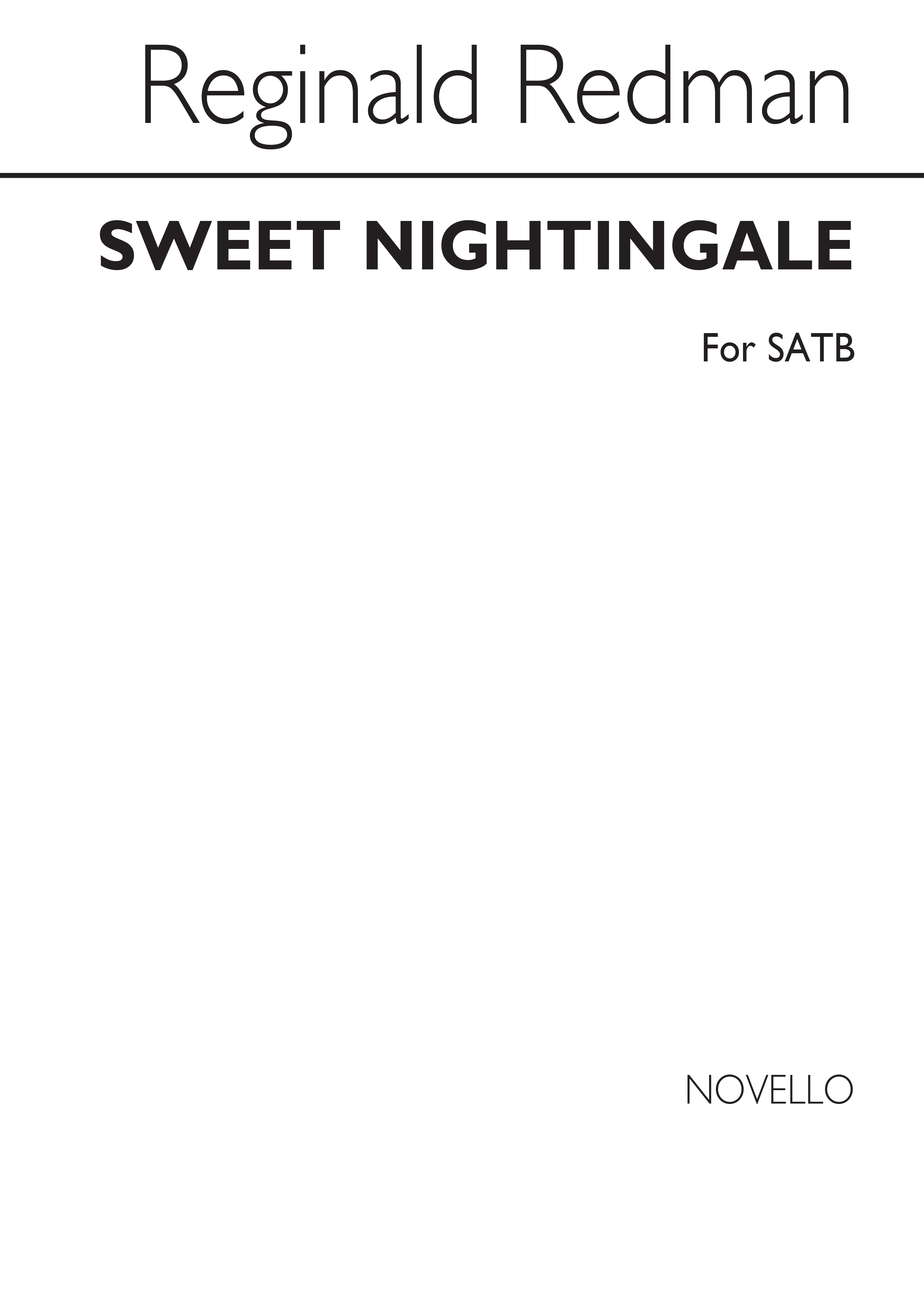 Reginald Redman: Sweet Nightingale: SATB: Vocal Score