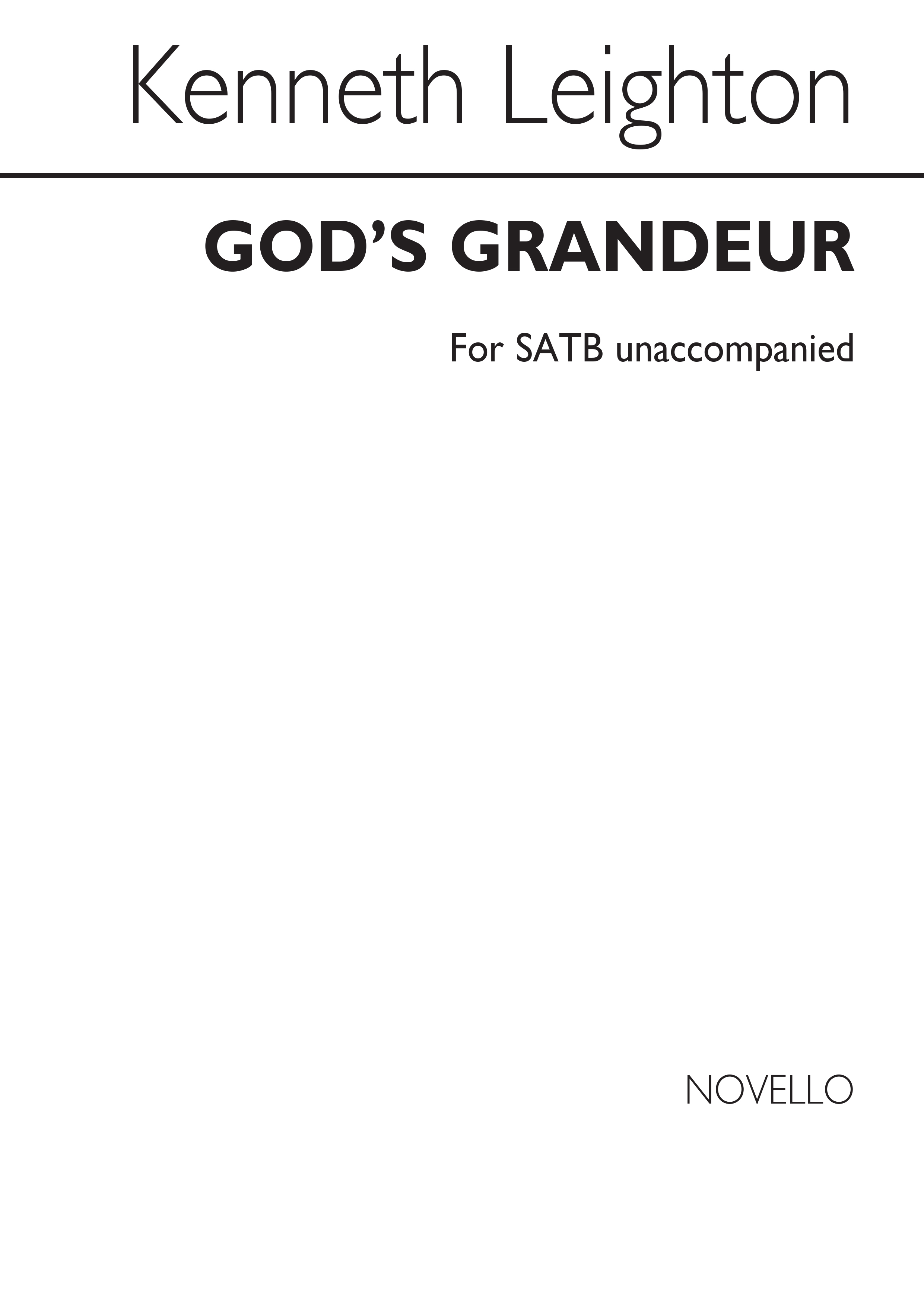 Kenneth Leighton: God's Grandeur: SATB: Vocal Work