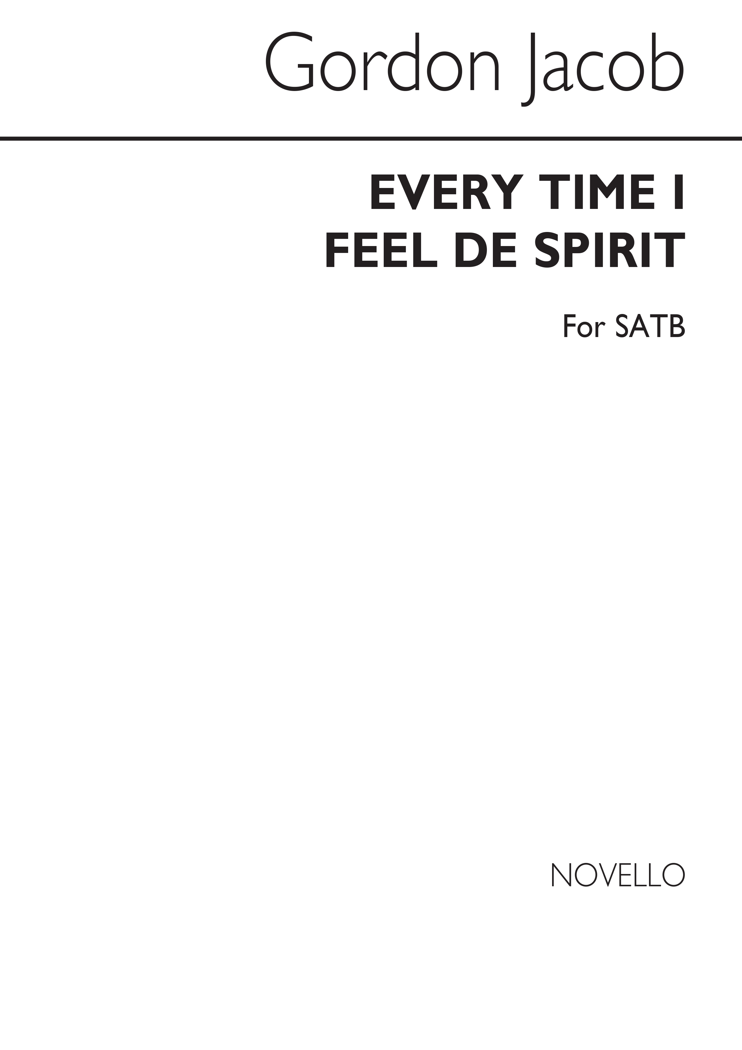 G. Jacob: Ev'ry Time I Feel De Spirit Satb: SATB: Vocal Score