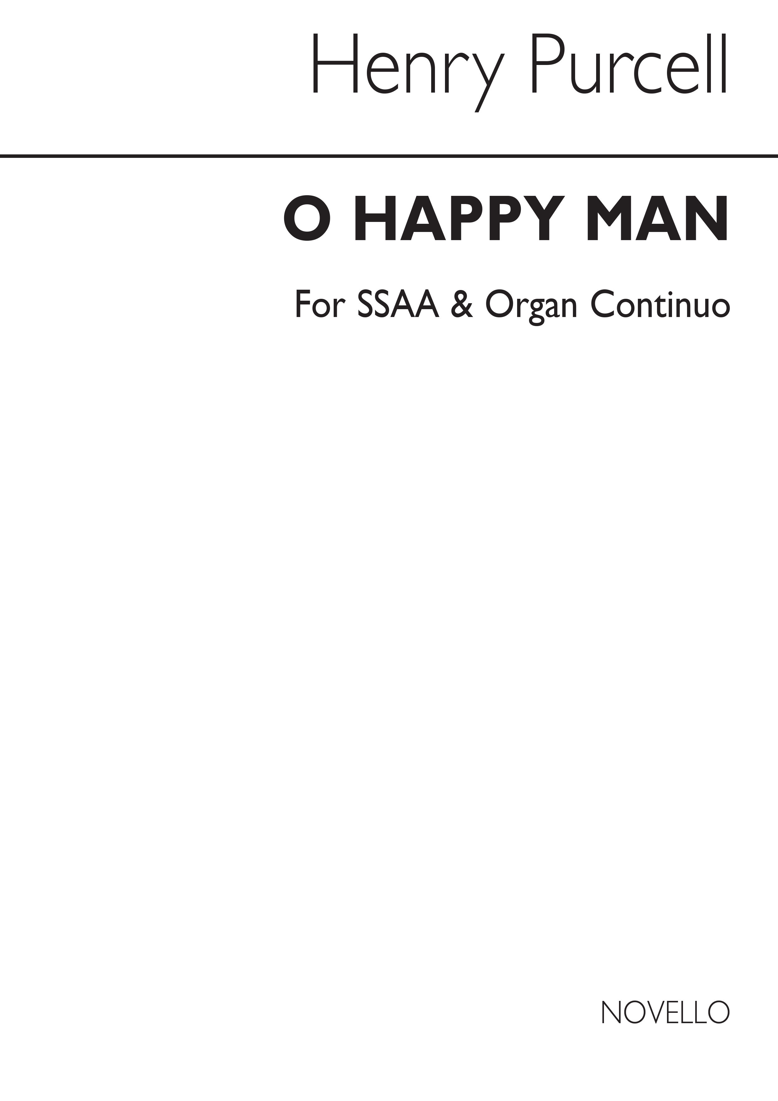 Henry Purcell: O Happy Man: SATB: Vocal Score