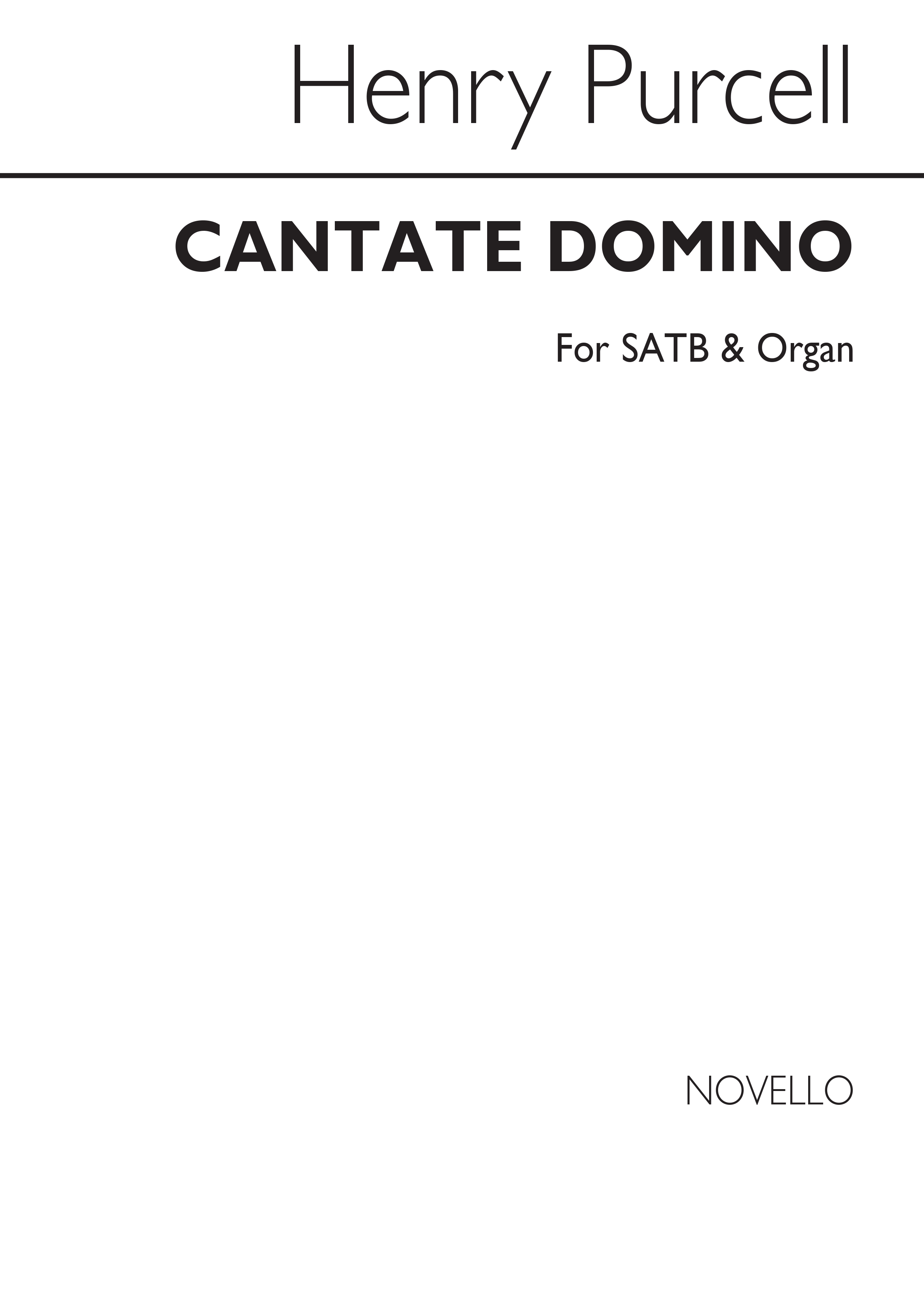 Henry Purcell: Cantate Domino: SATB: Vocal Score