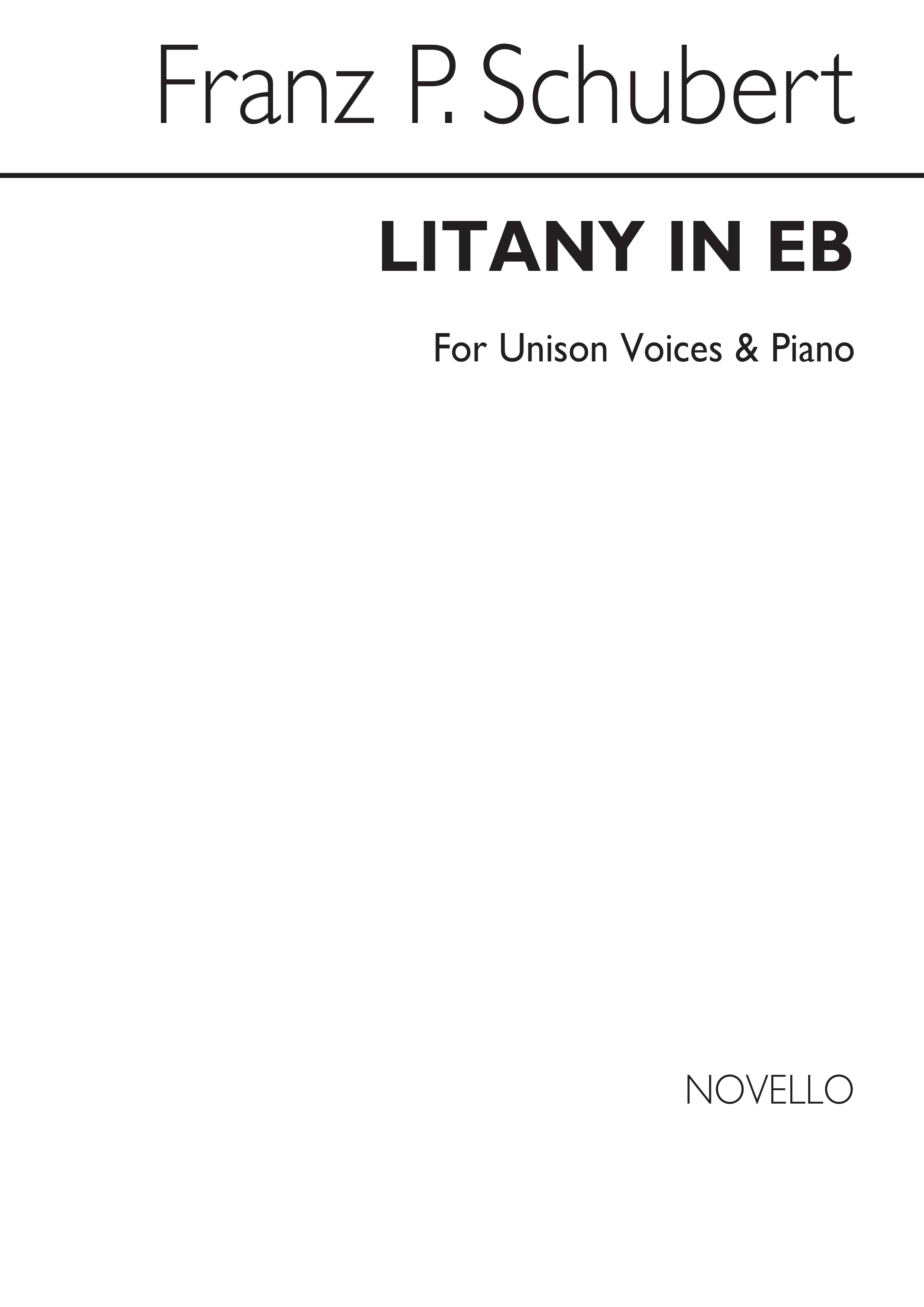 Franz Schubert: Litany (English Words) Piano: Voice: Vocal Score