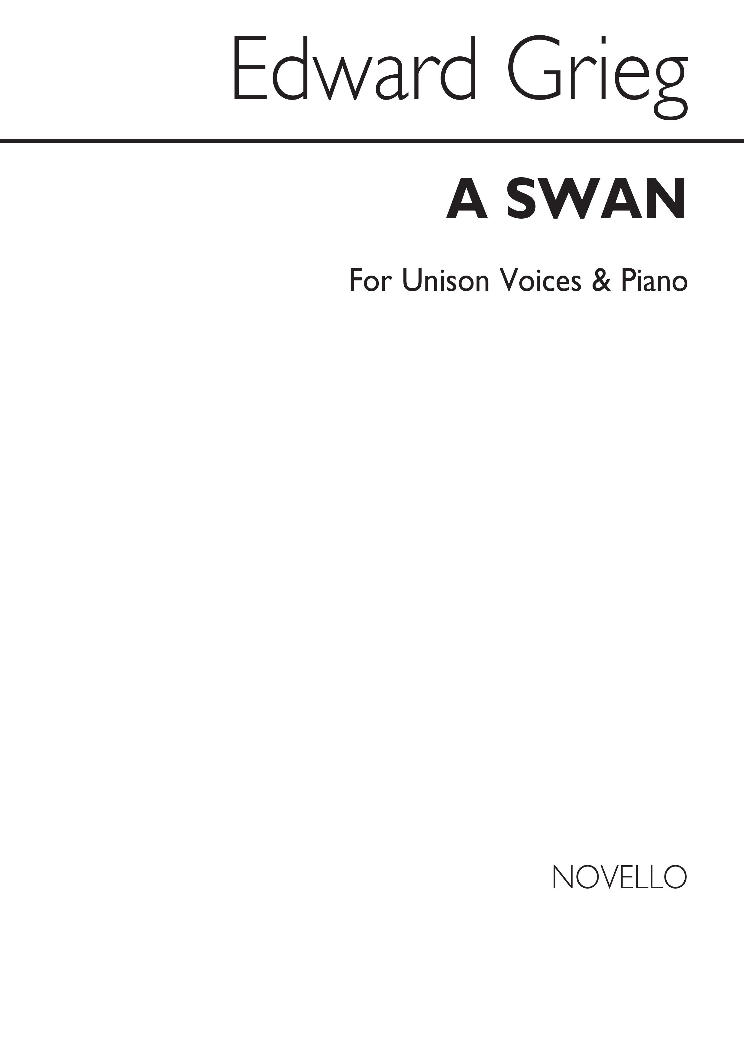 Edvard Grieg: A Swan Piano: Voice: Vocal Score
