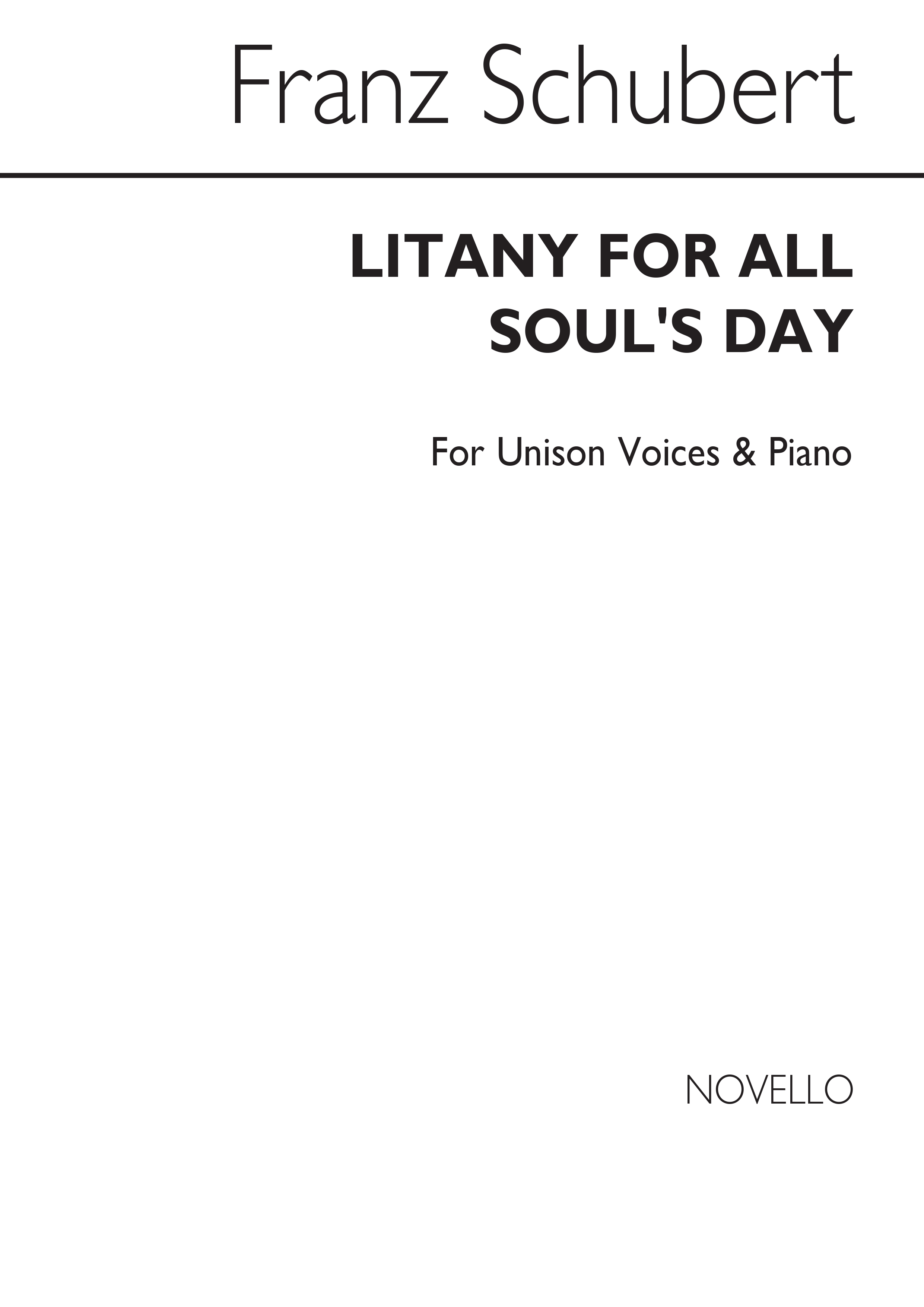 Franz Schubert: Litany (English/German) Piano: Voice: Vocal Score