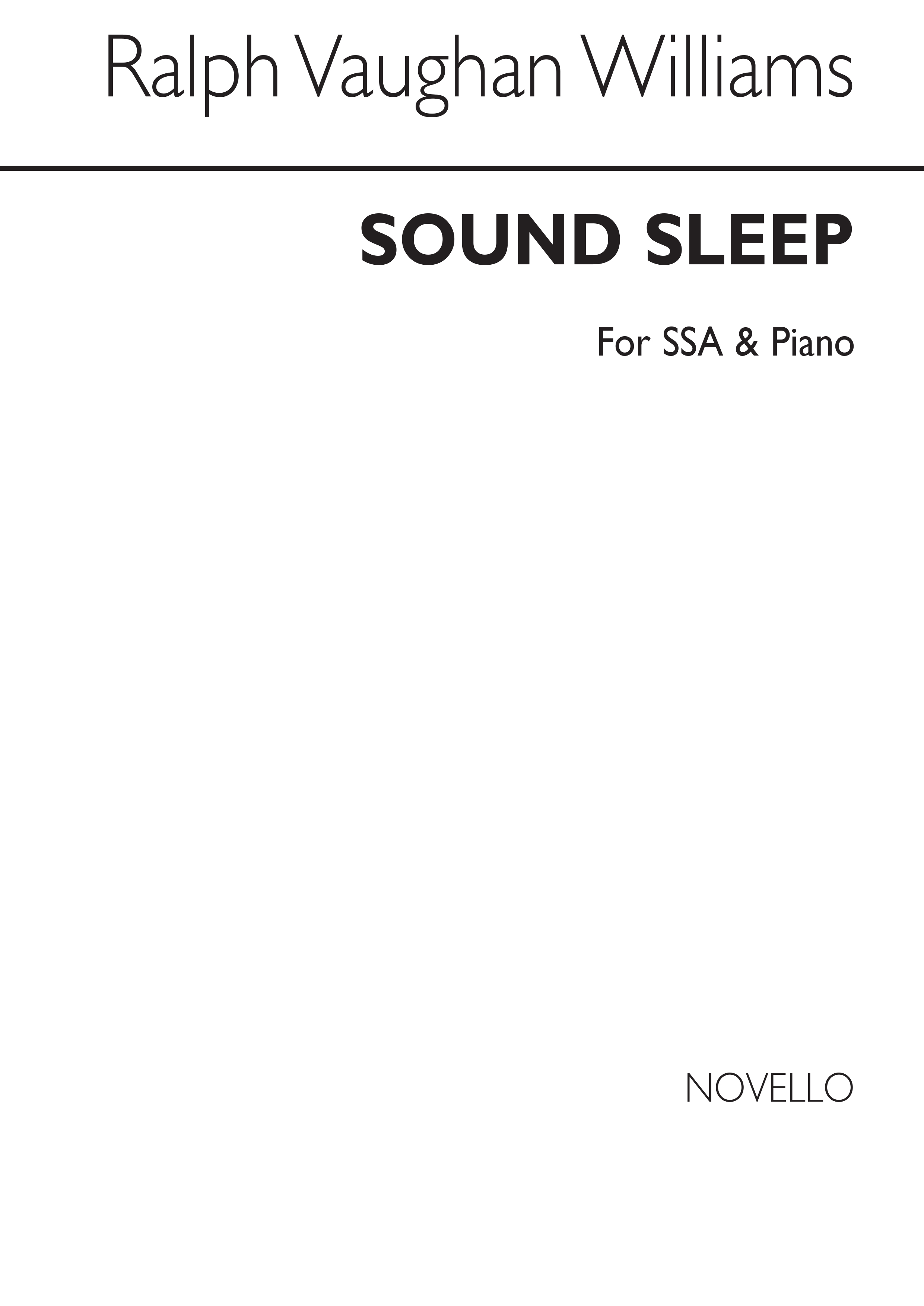 Ralph Vaughan Williams: Sound Sleep: SSA: Vocal Score