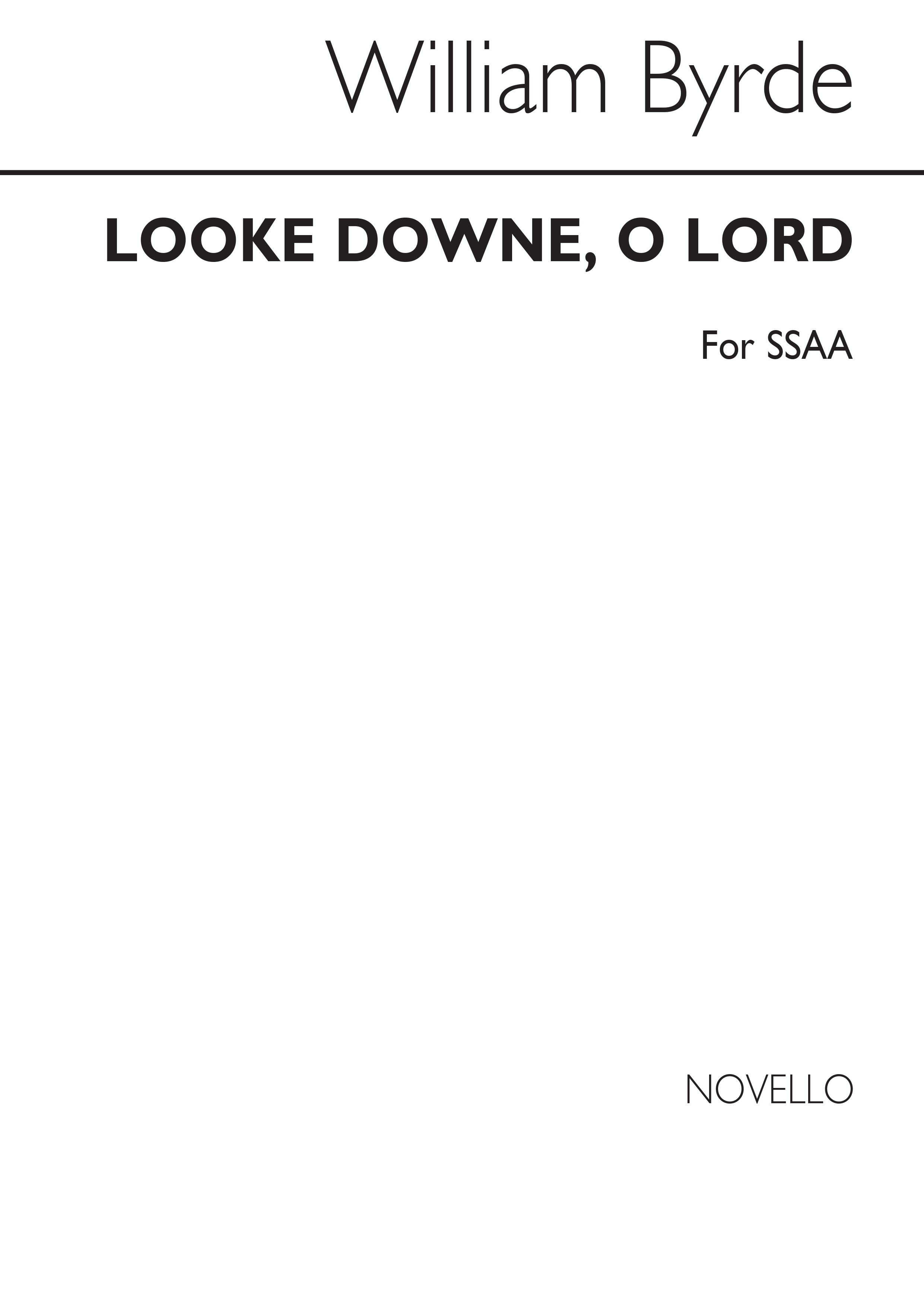 William Byrd: Looke Downe  O Lord: SSAA: Single Sheet