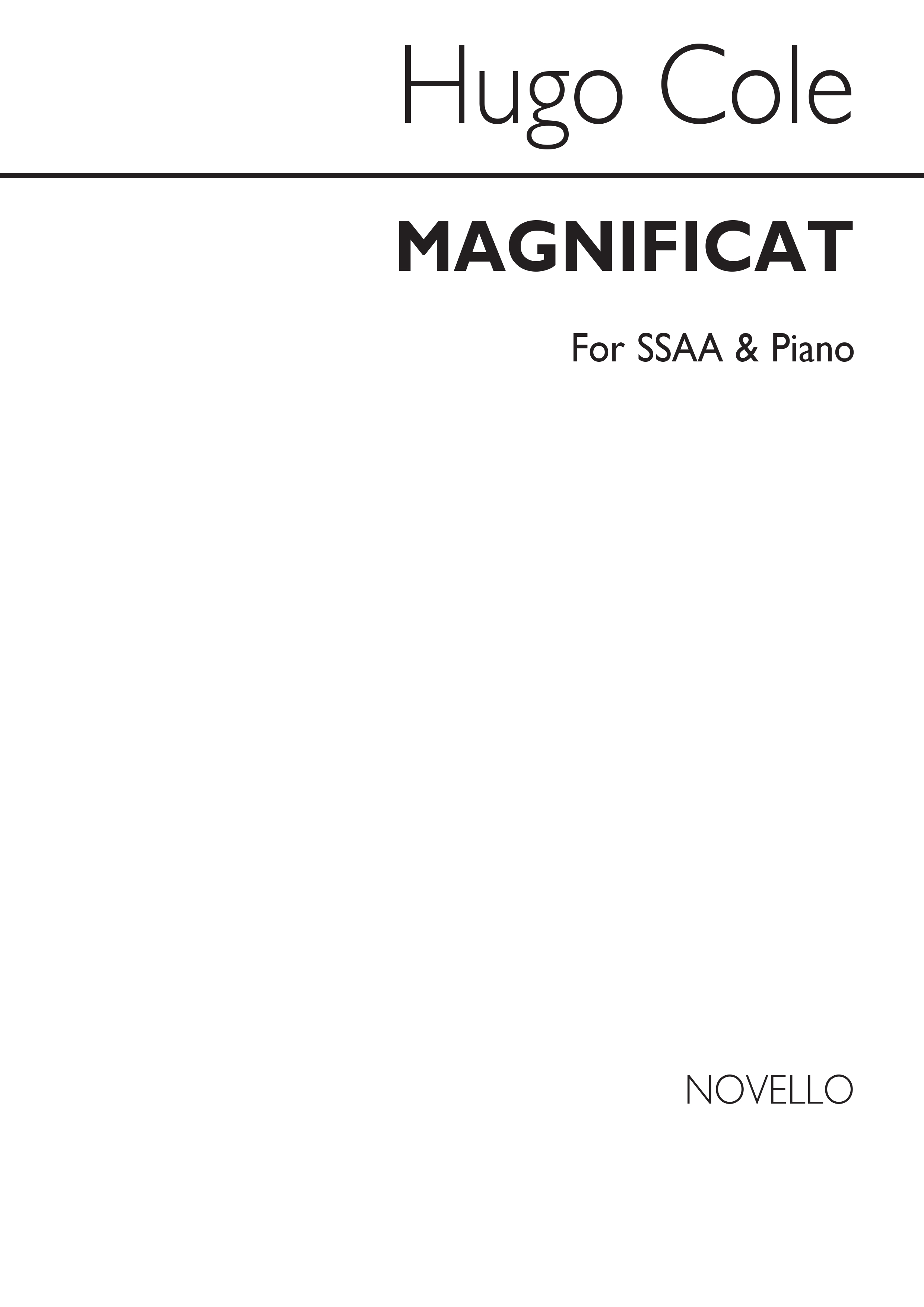 Hugo Cole: Magnificat: SSAA: Vocal Score