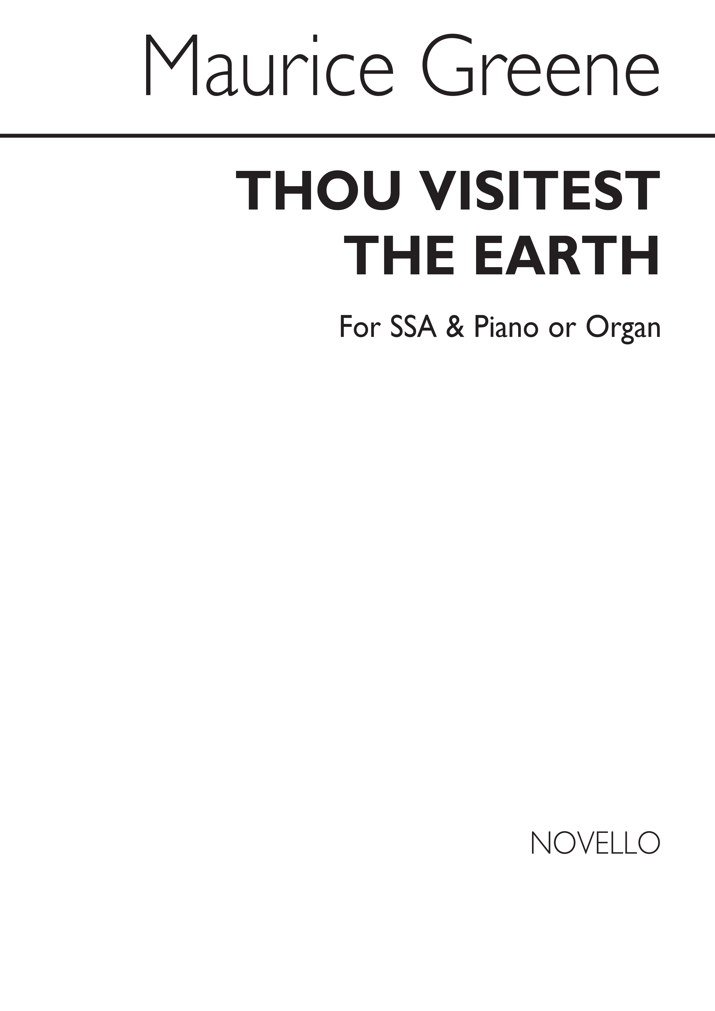 Maurice Greene: Thou Visitest The Earth (SSA): SSA: Vocal Score