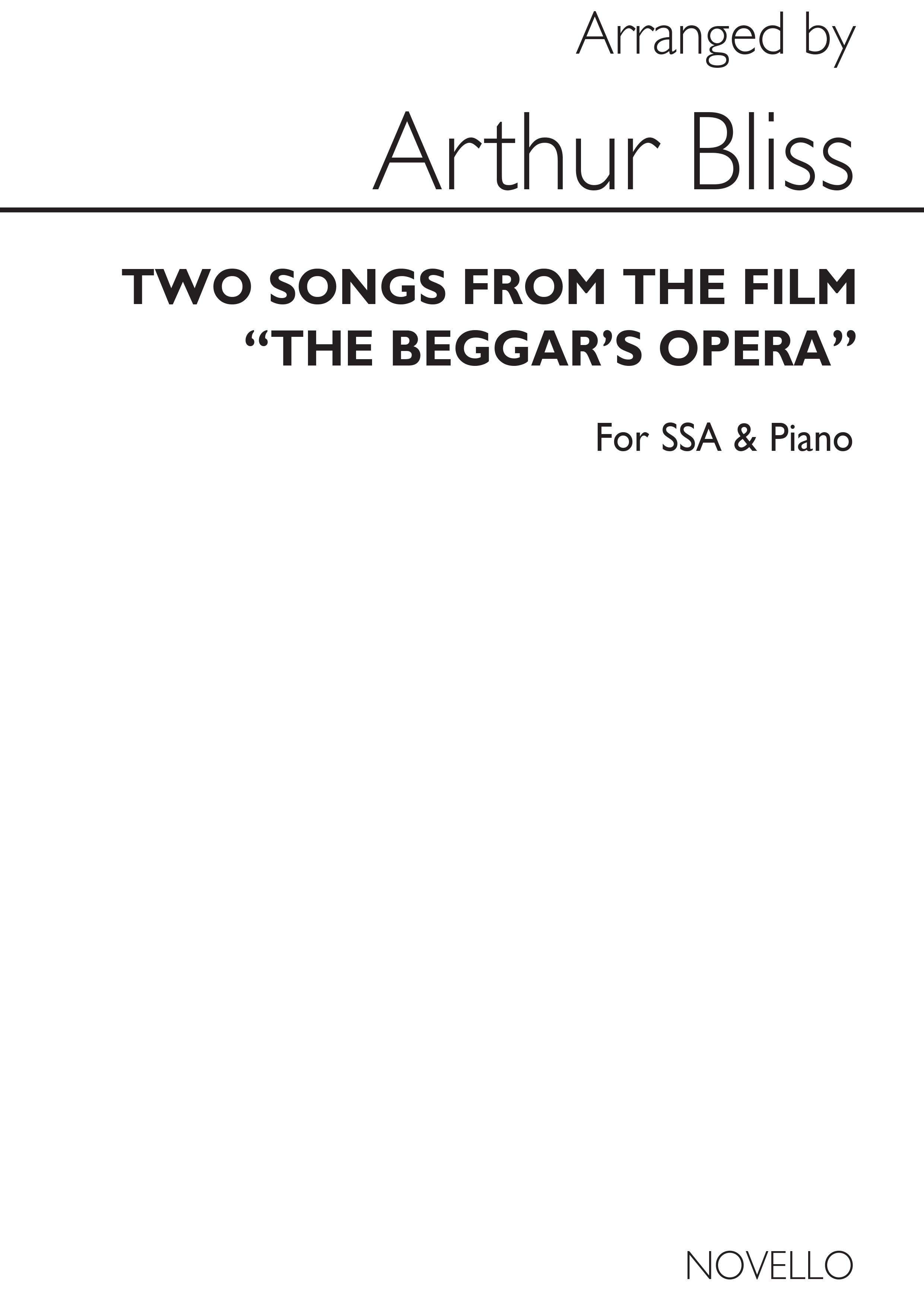 Arthur Bliss: 2 Songs From The Beggars Opera: SSA: Vocal Score