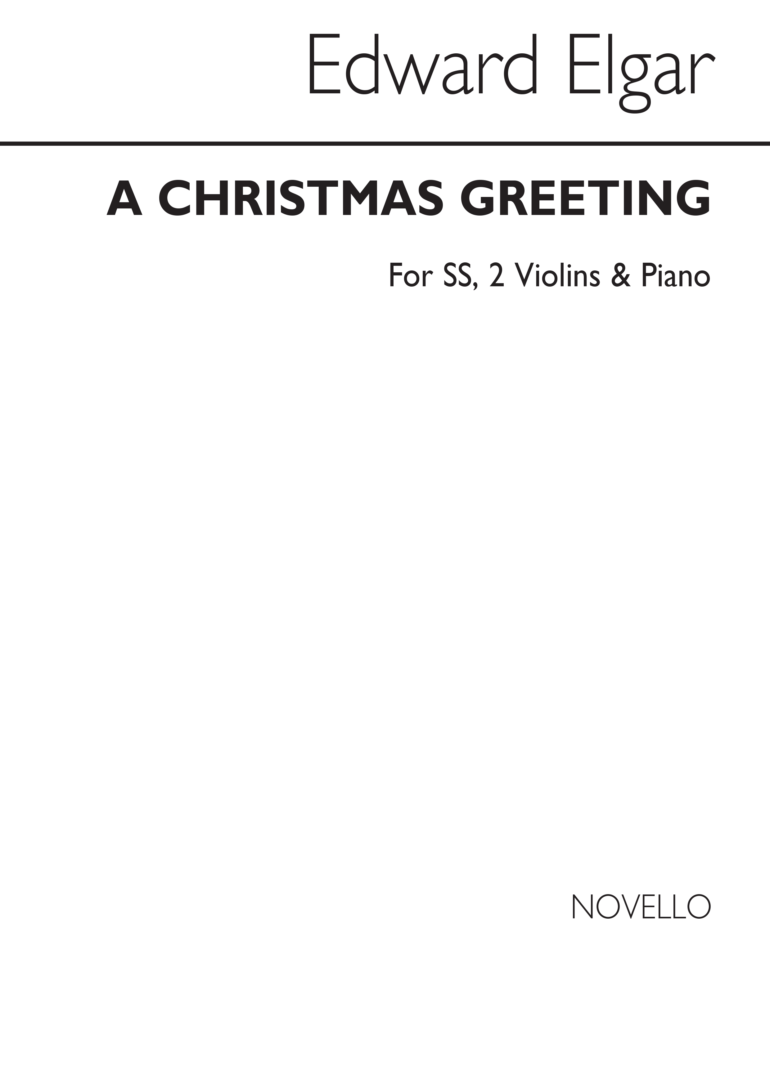 Edward Elgar: Christmas Greeting: Soprano: Vocal Score