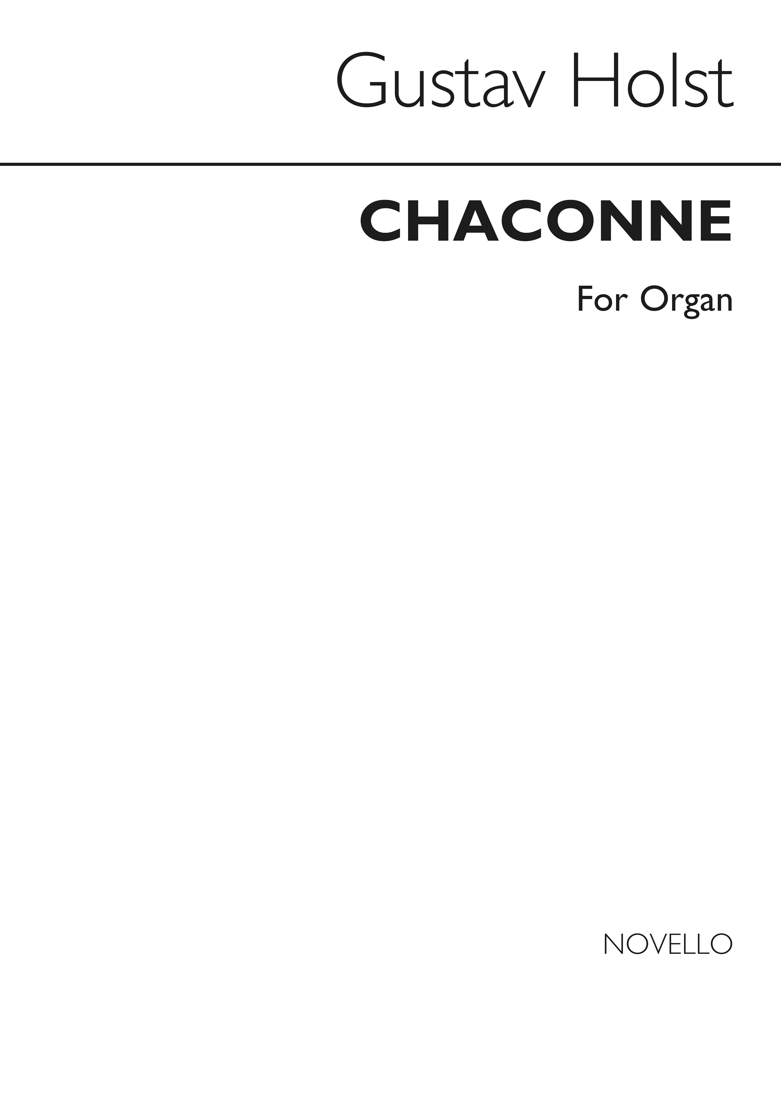 Gustav Holst: Chaconne For Organ (Henry Ley): Organ: Instrumental Work