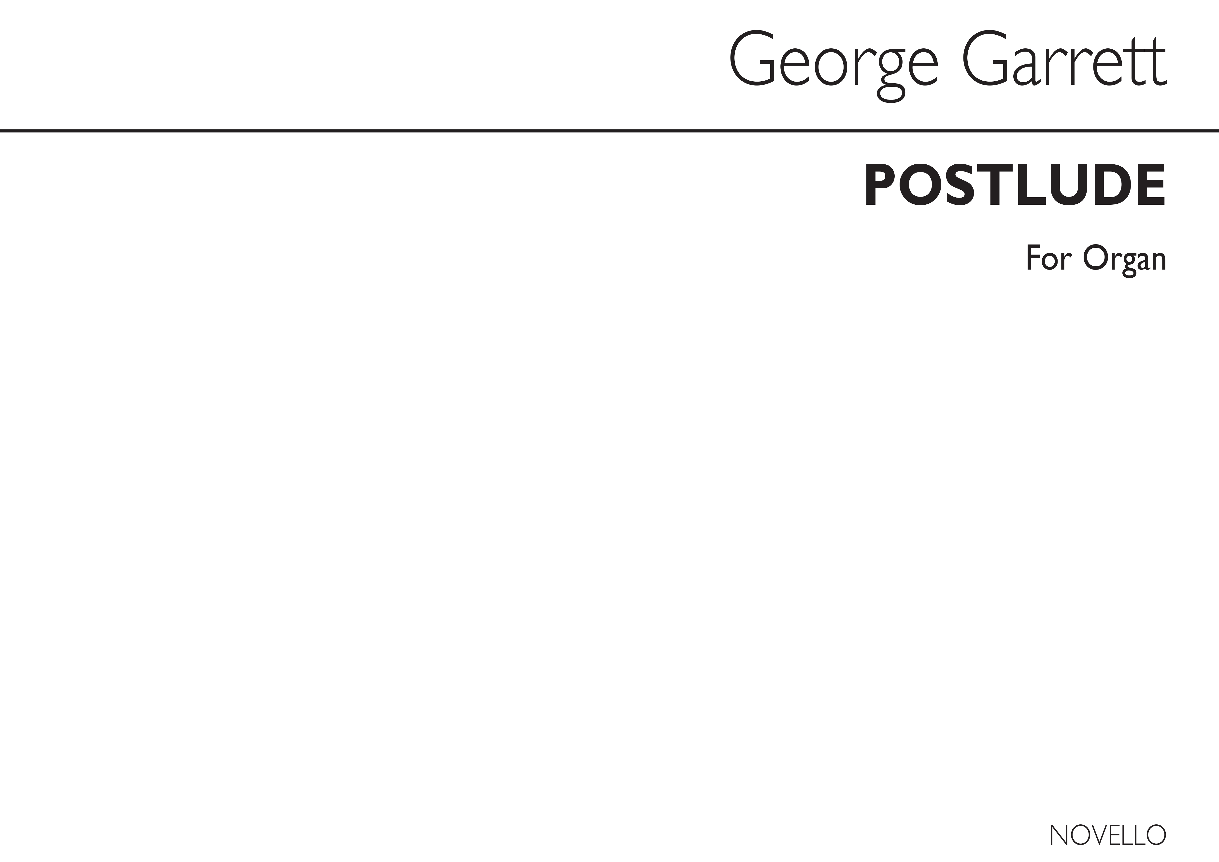 George M. Garrett: Postlude (Christmas) Organ: Organ: Instrumental Work