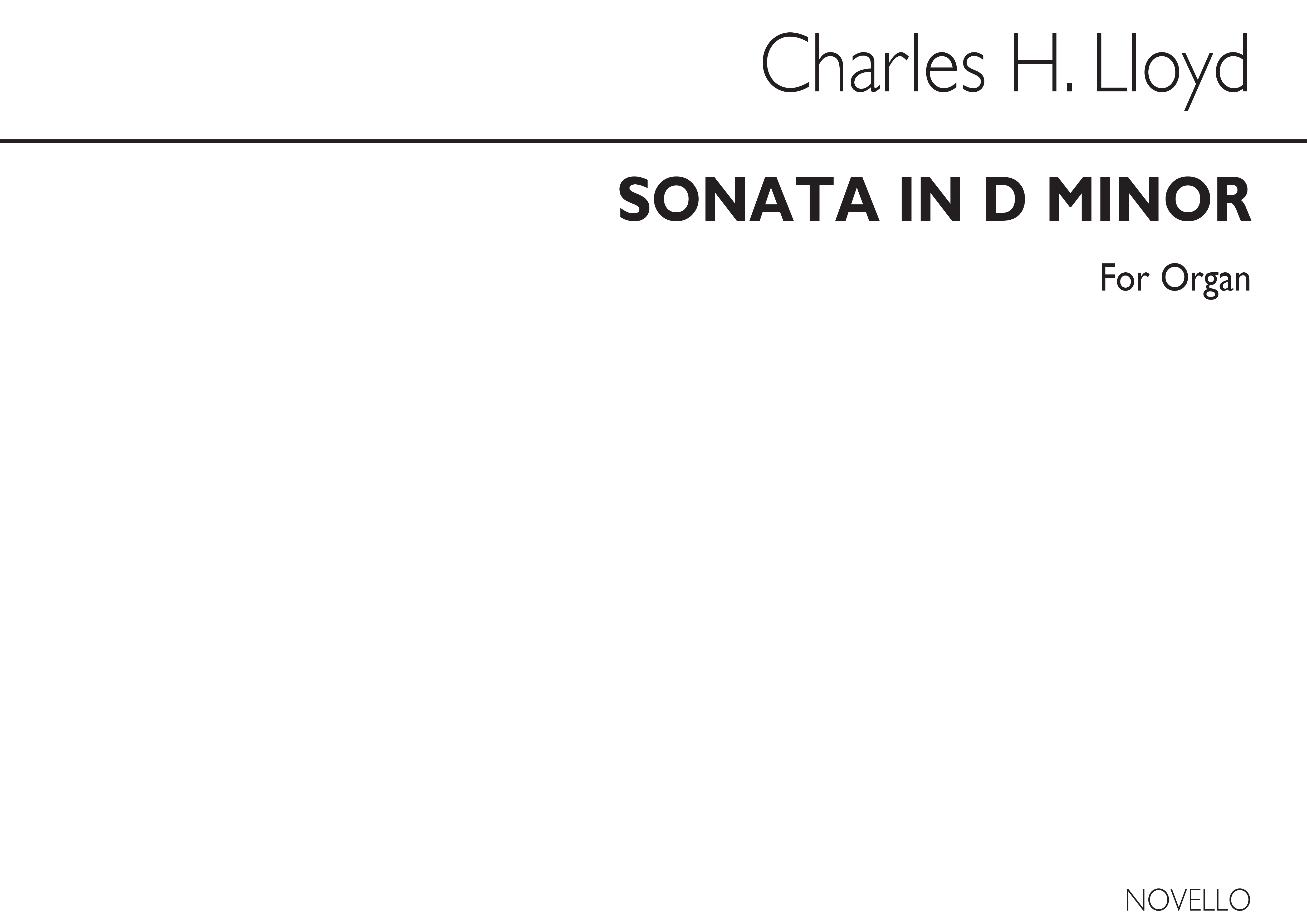 Charles Harford Lloyd: Sonata In D Minor For Organ: Organ: Instrumental Work