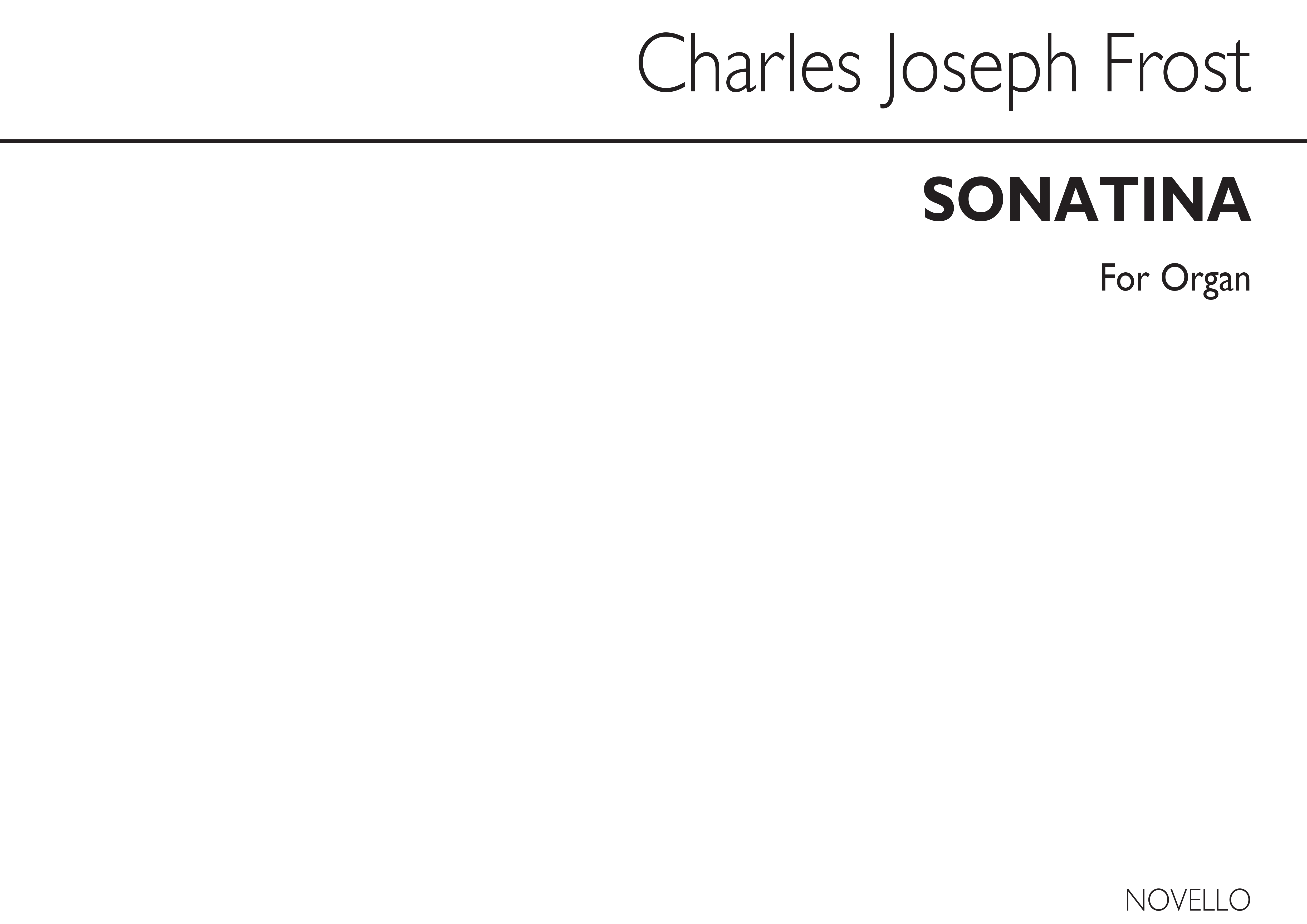 Charles Joseph Frost: Sonatina In C Organ: Organ: Instrumental Work