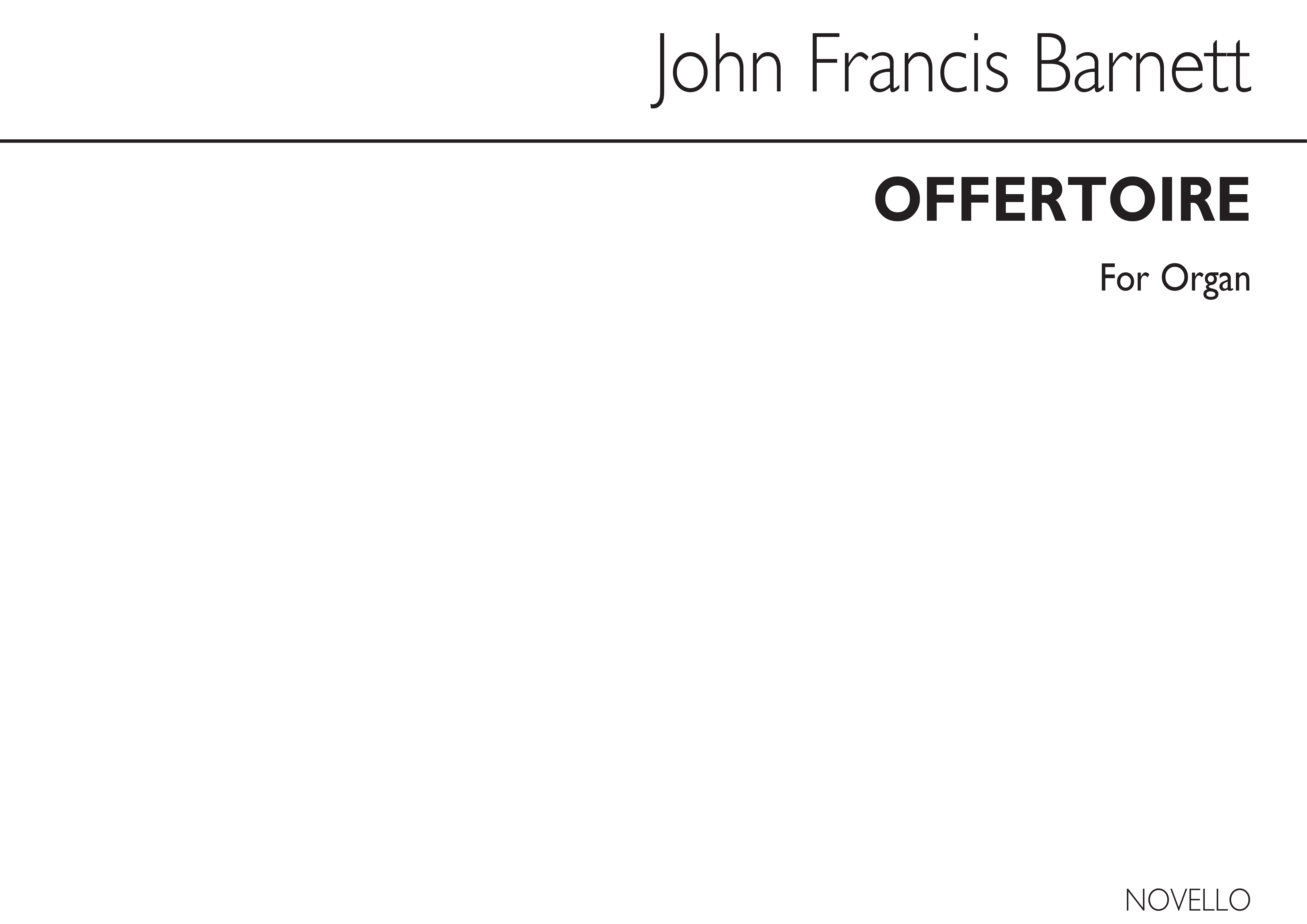 John Francis Barnett: Offertoire In G For Organ: Organ: Instrumental Work