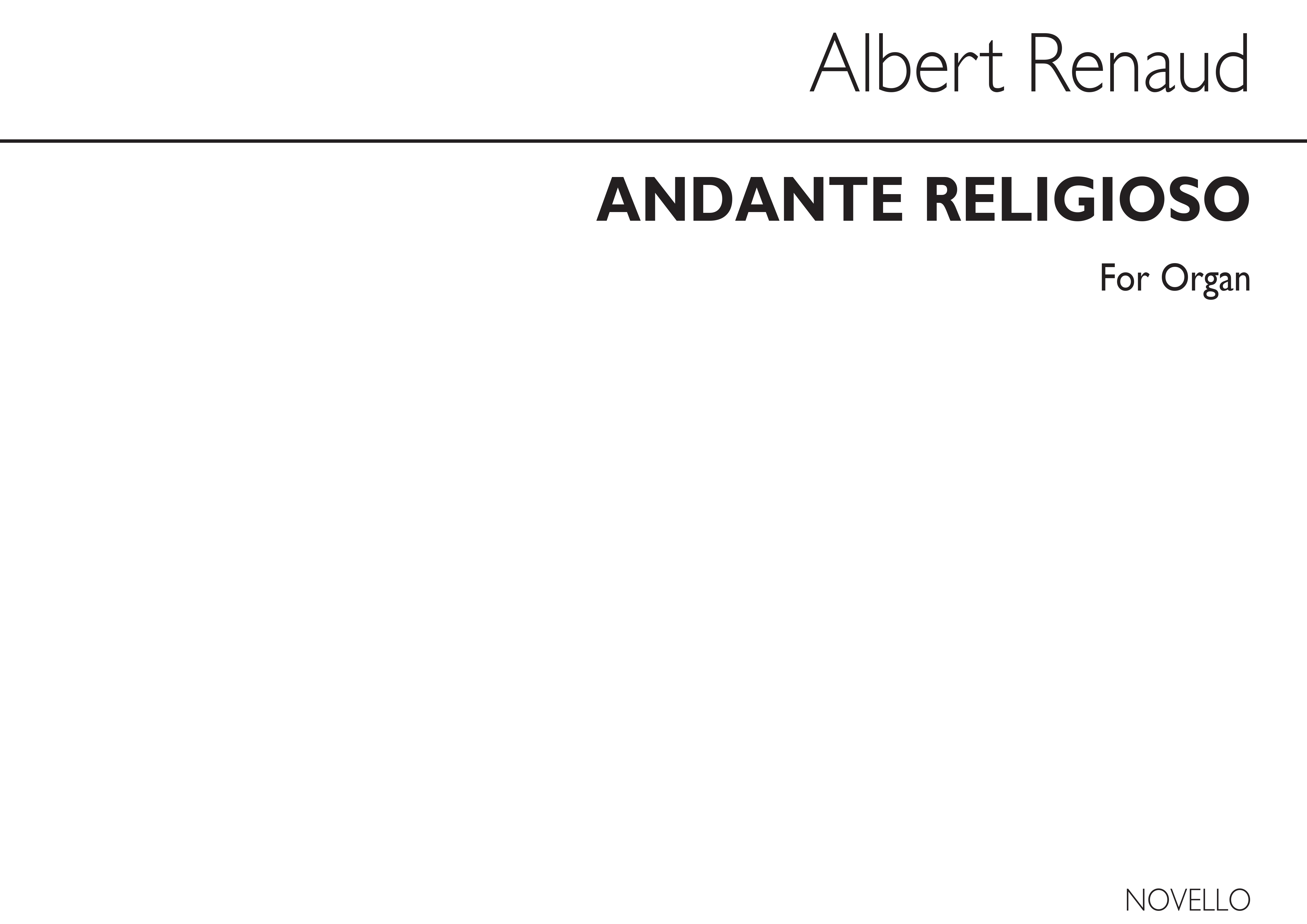 Albert Renaud: Andante Religioso (Nicou-Choron) -: Organ: Instrumental Work