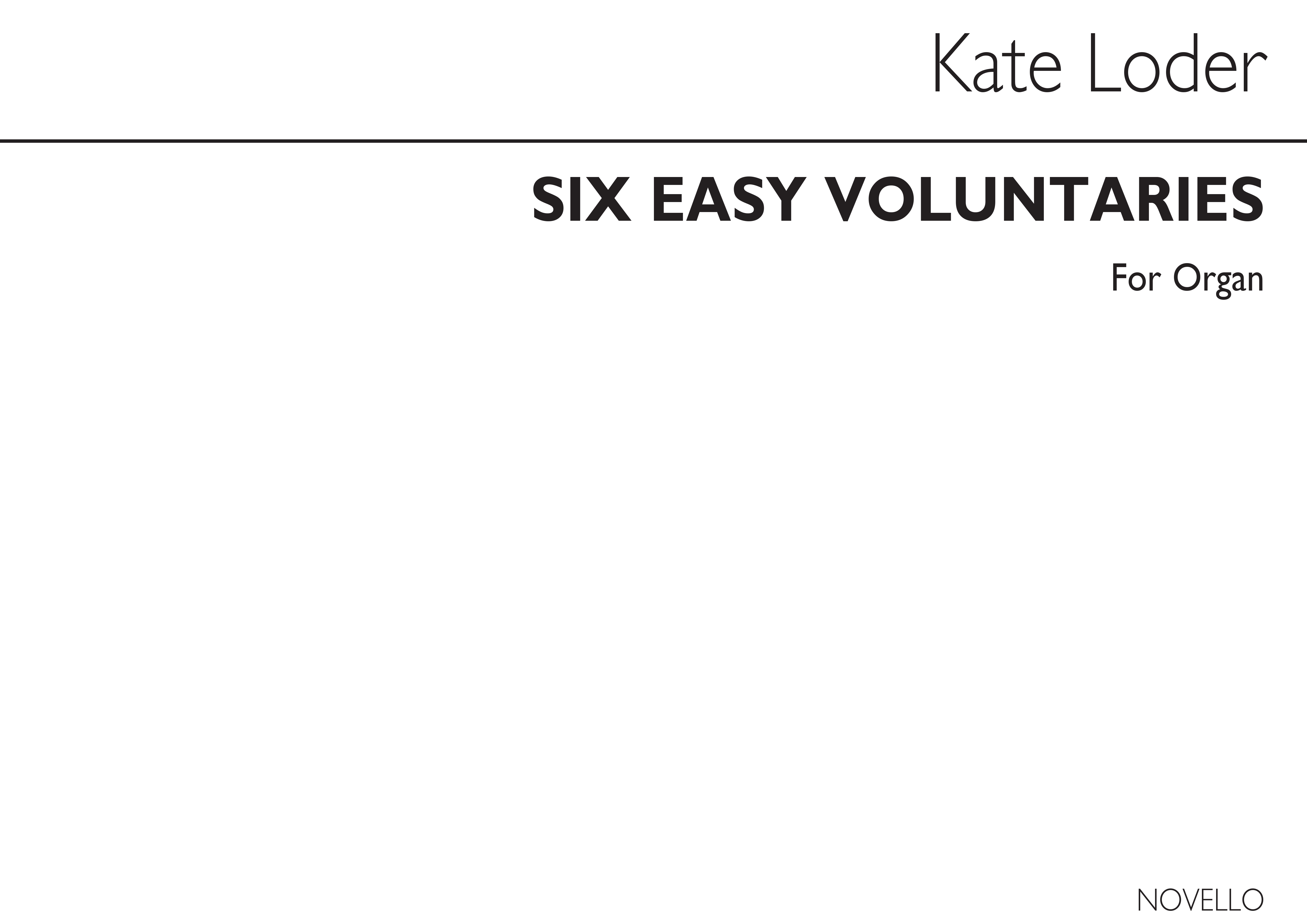 Kate Loder: Six Easy Voluntaries: Organ: Instrumental Work