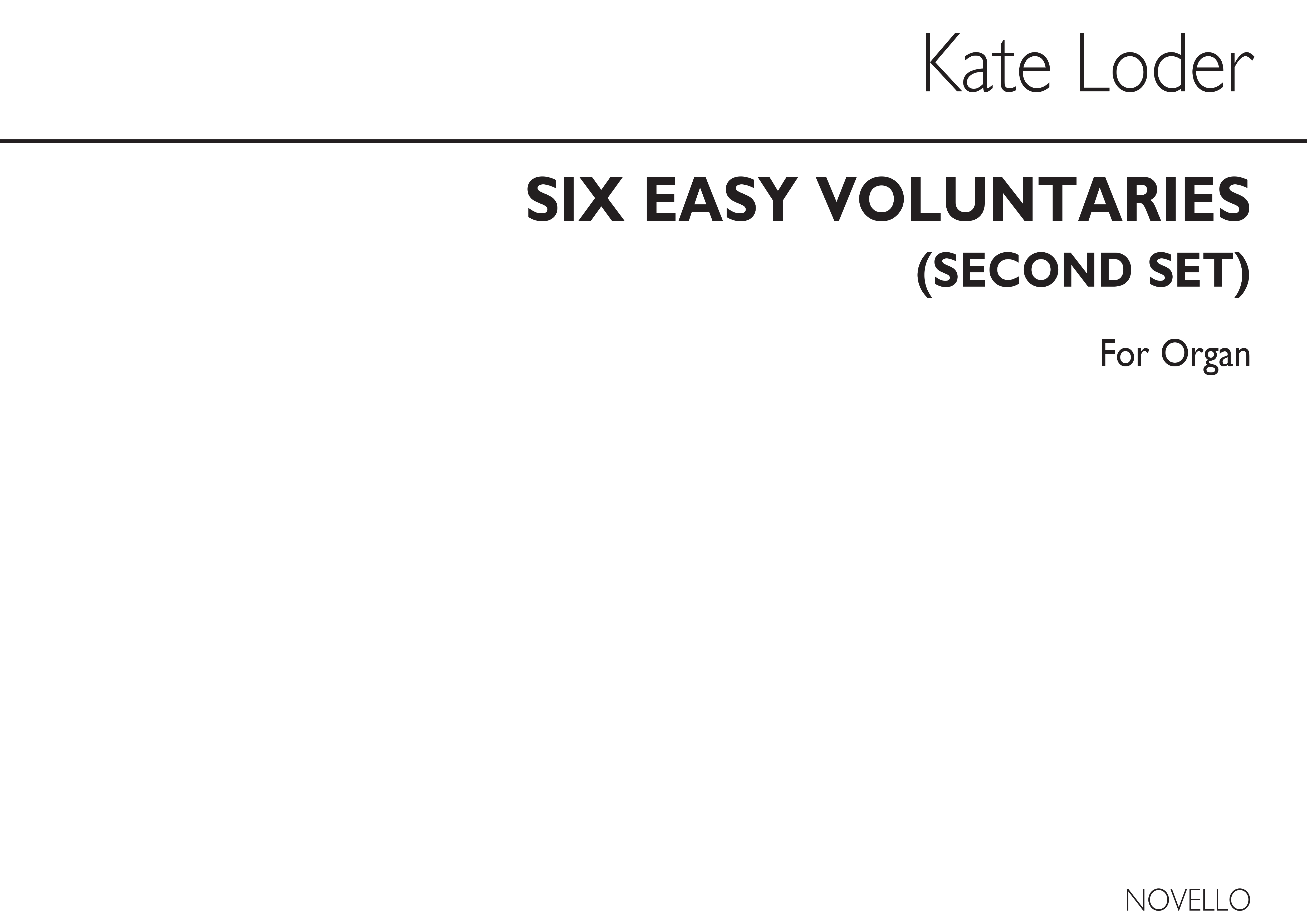 Kate Loder: Six Easy Voluntaries Second Set: Organ: Instrumental Work