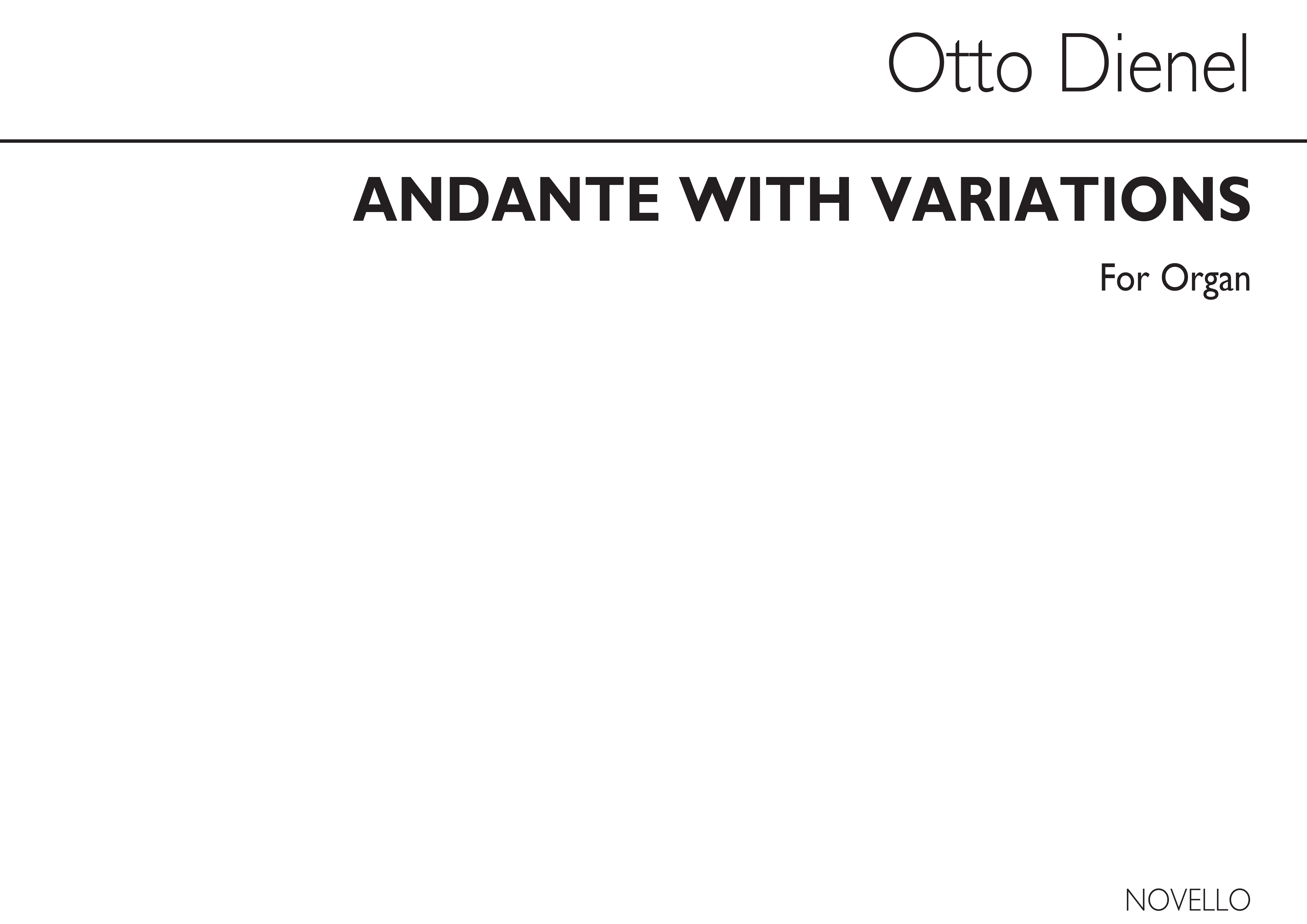 Otto Dienel: Andante With Variations Op36 Organ: Organ: Instrumental Work