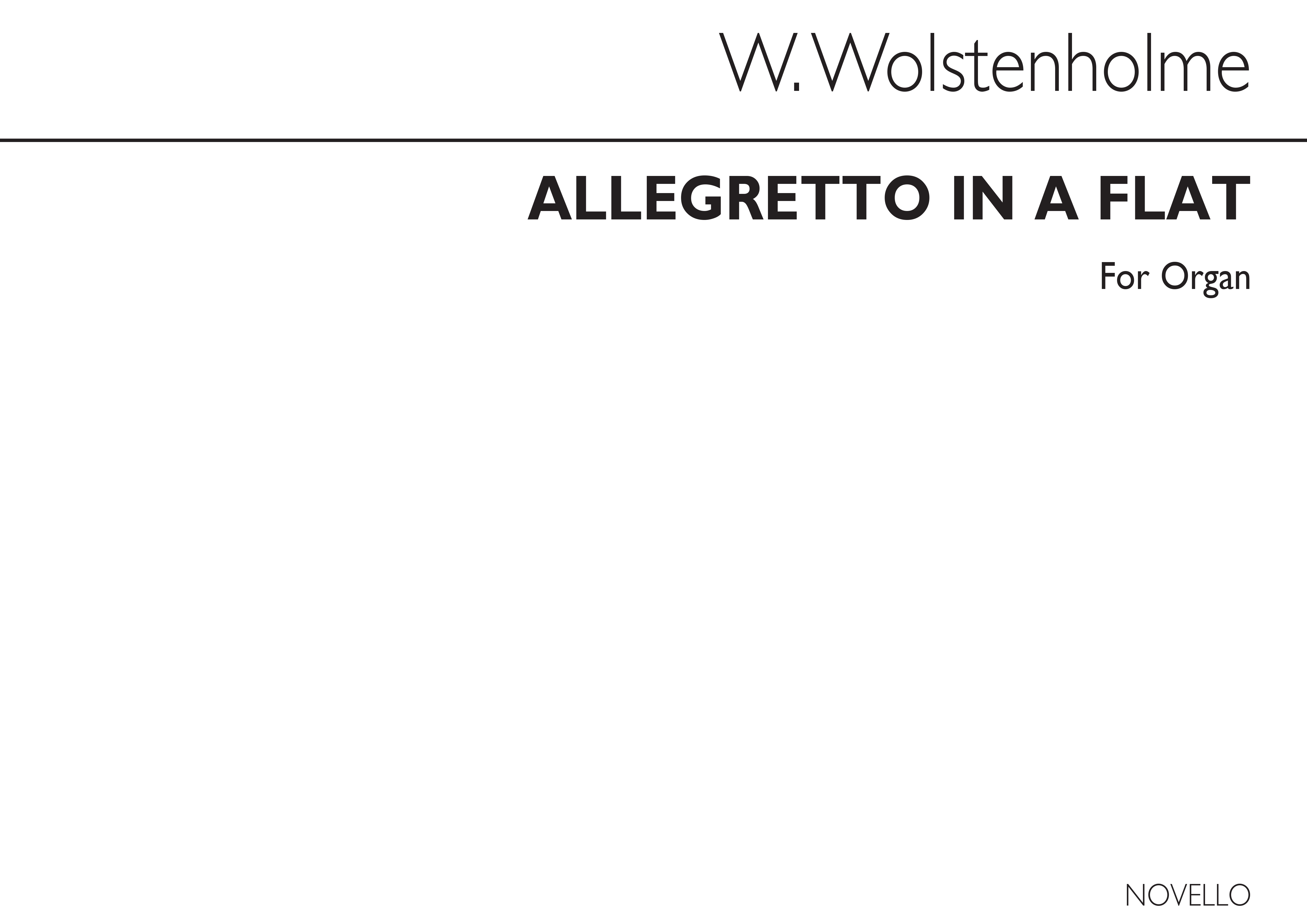 William Wolstenholme: Allegretto In A Flat Op.2 For: Organ: Instrumental Work