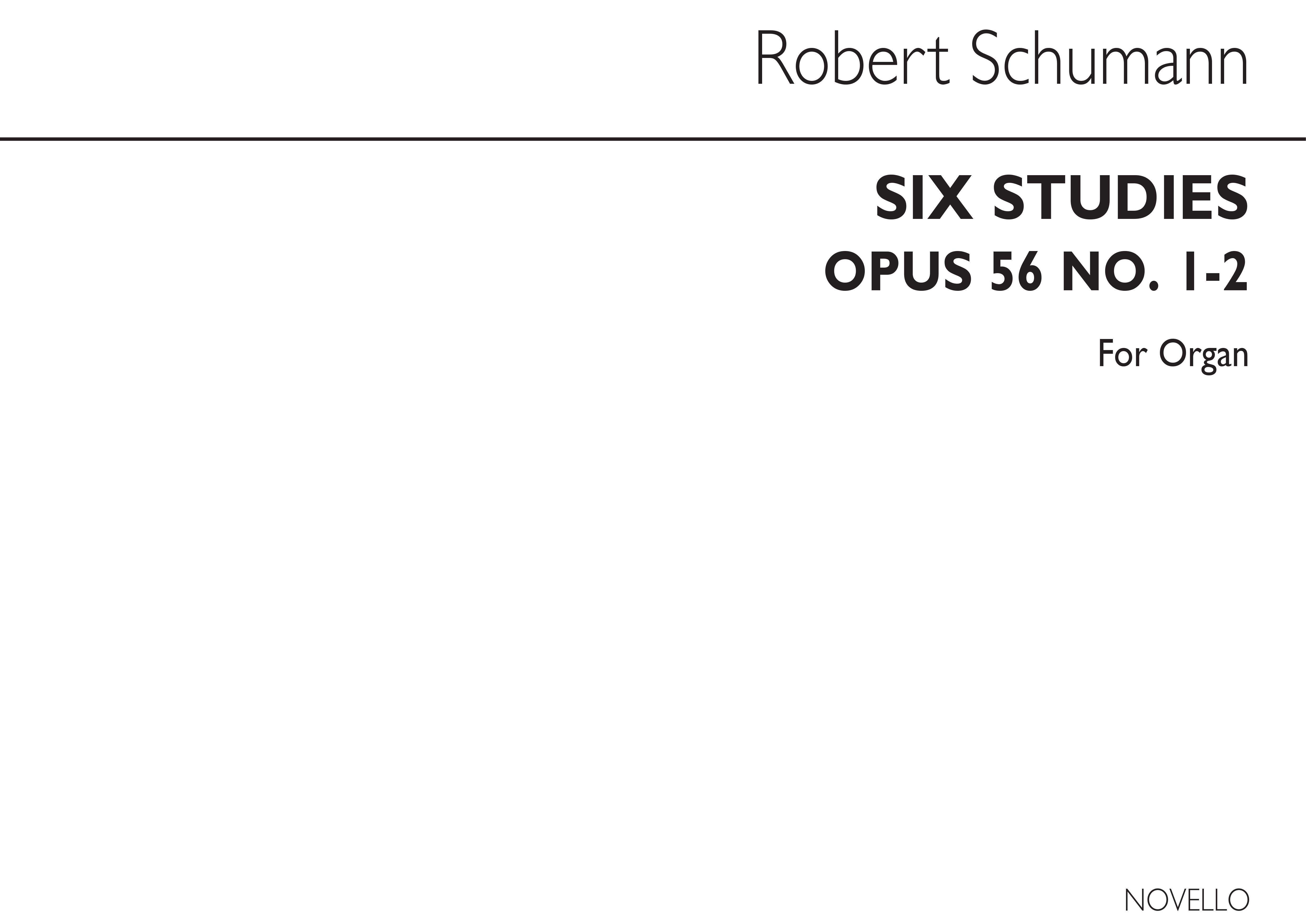 Robert Schumann: Six Studies Op56 Nos.1-2 (Arranged John E West): Organ:
