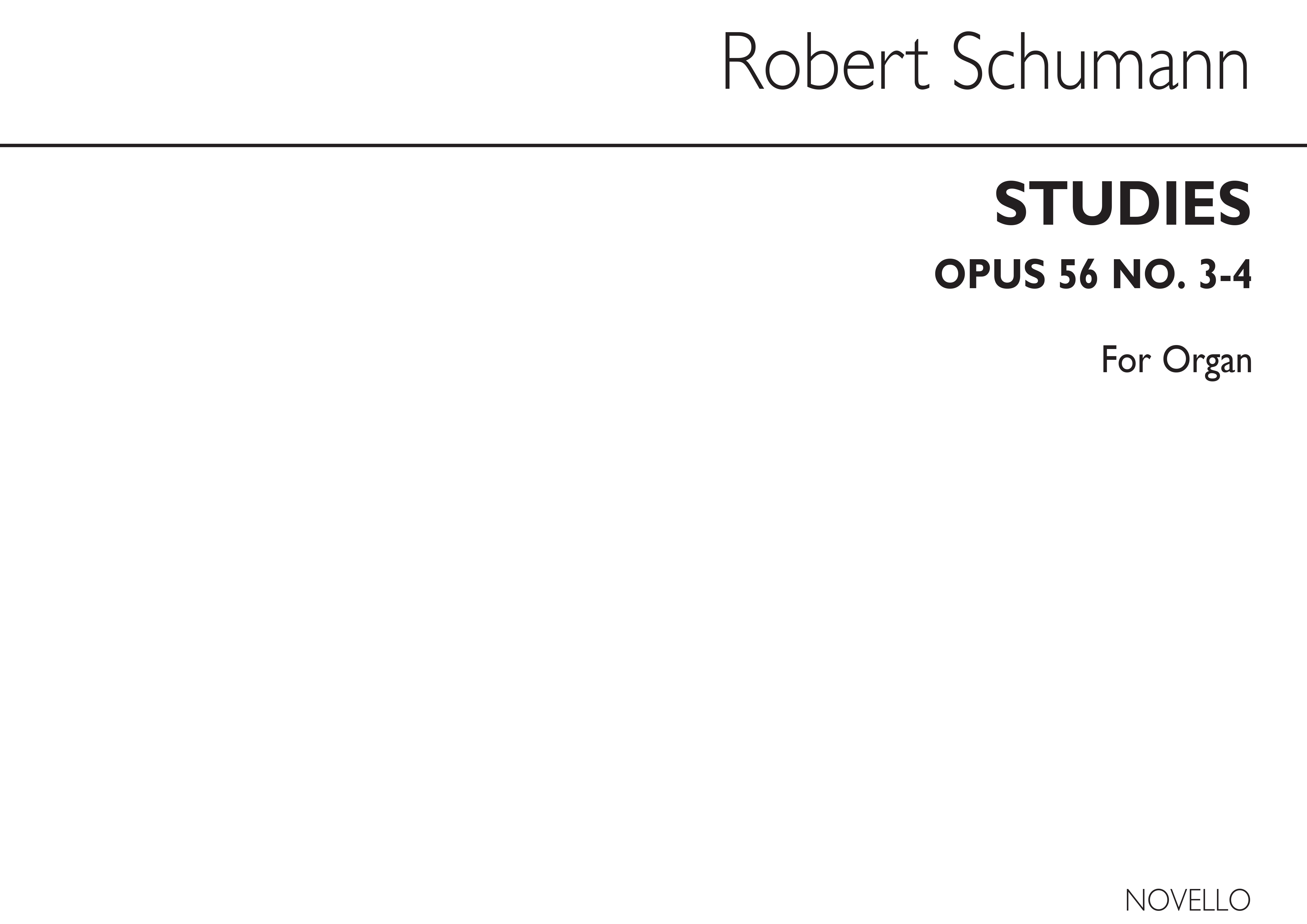 Robert Schumann: Six Studies Op56 Nos.3-4 (Arranged John E West): Organ: