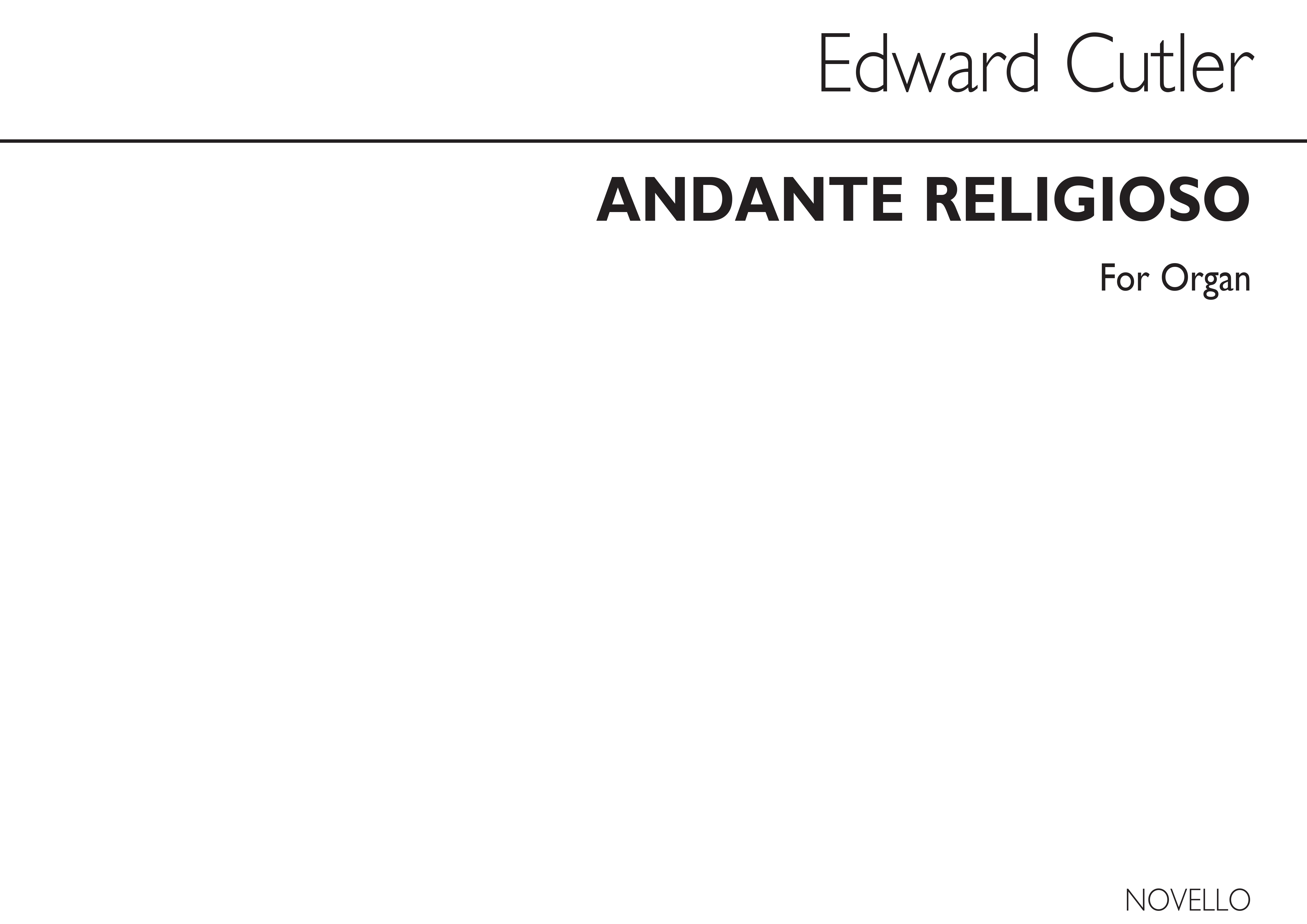 Edward Cutler: Andante Religioso Organ: Organ: Instrumental Work