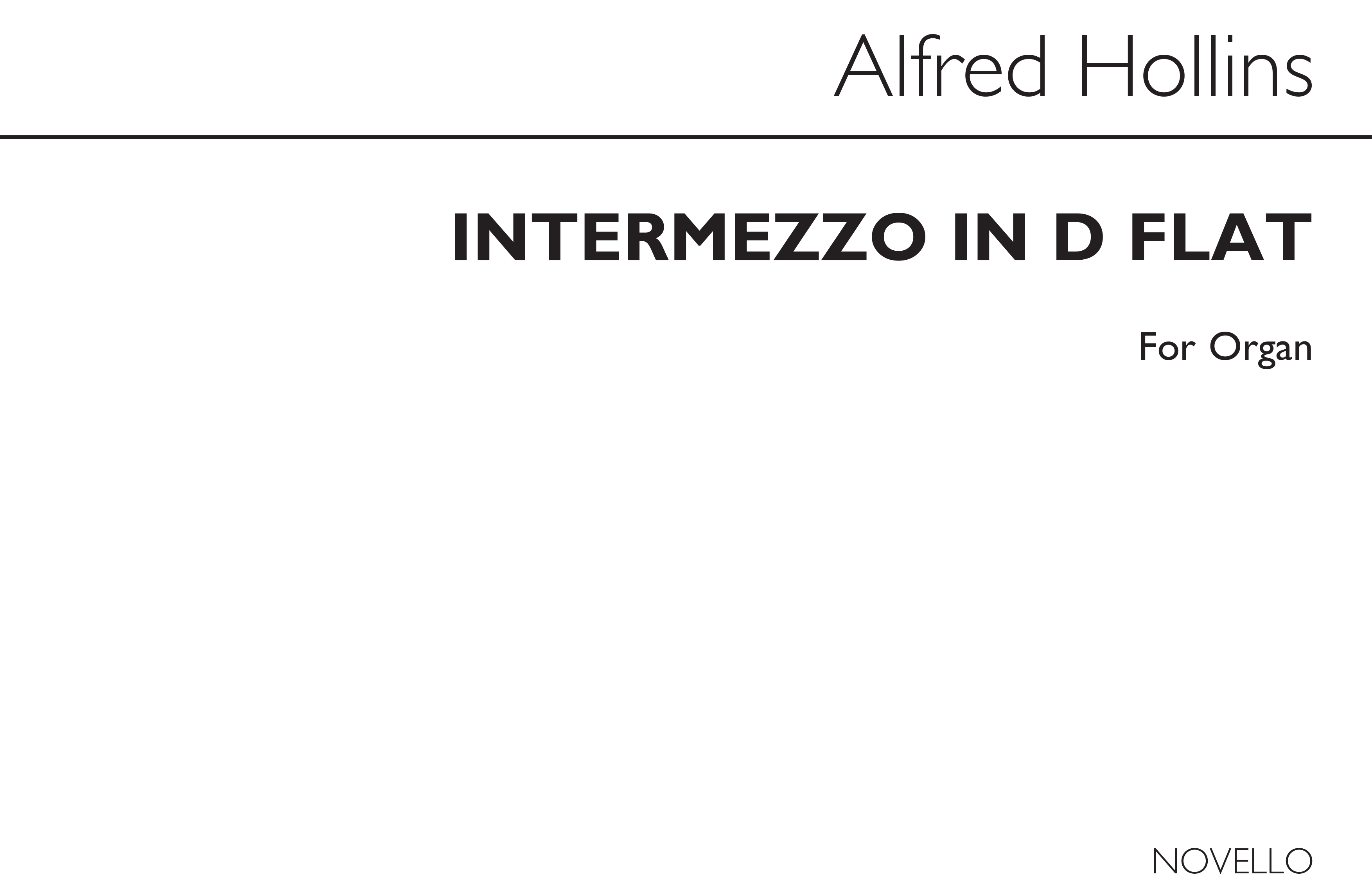Alfred Hollins: Intermezzo In D Flat: Organ: Instrumental Work