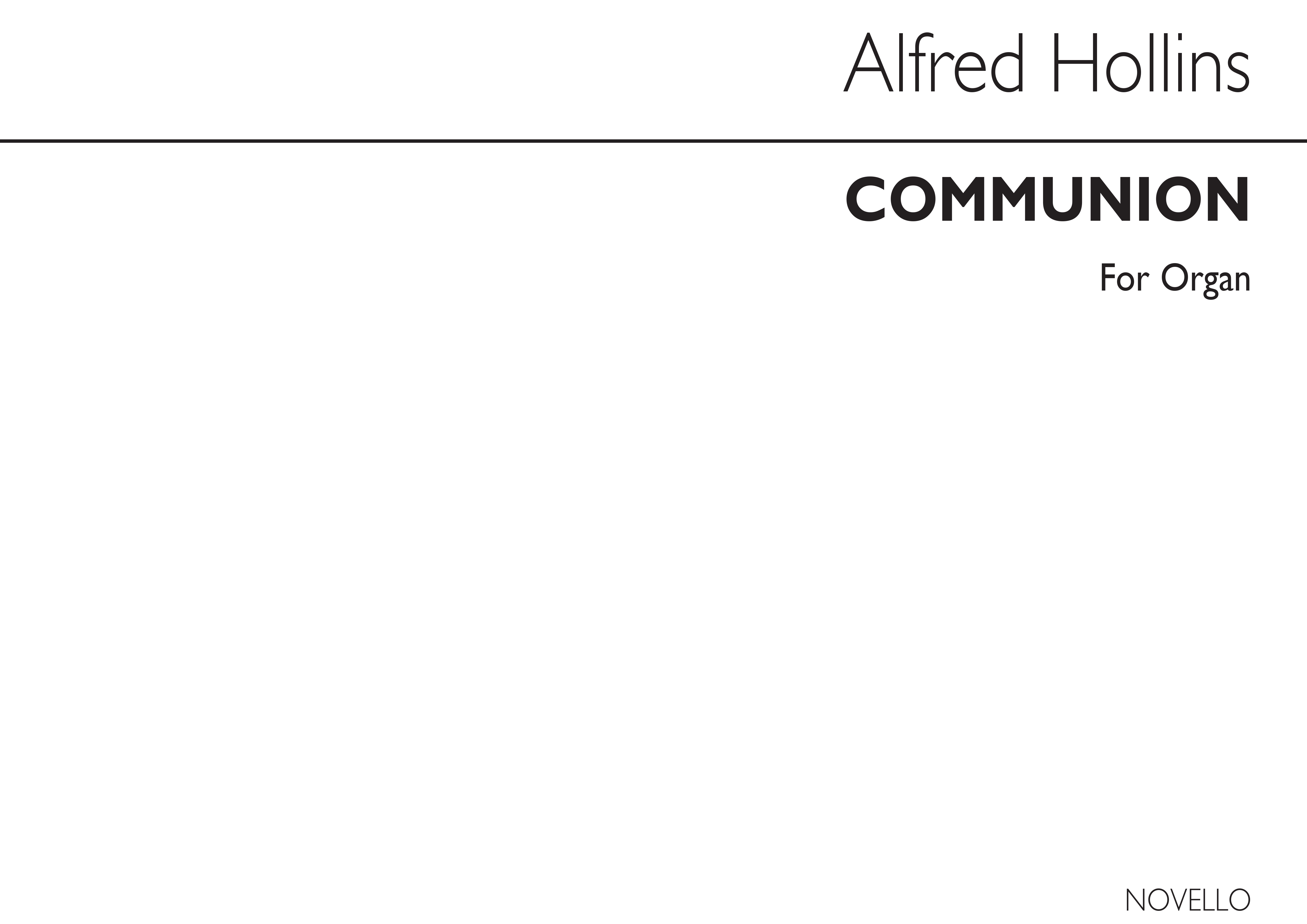 Alfred Hollins: Communion: Organ: Instrumental Work