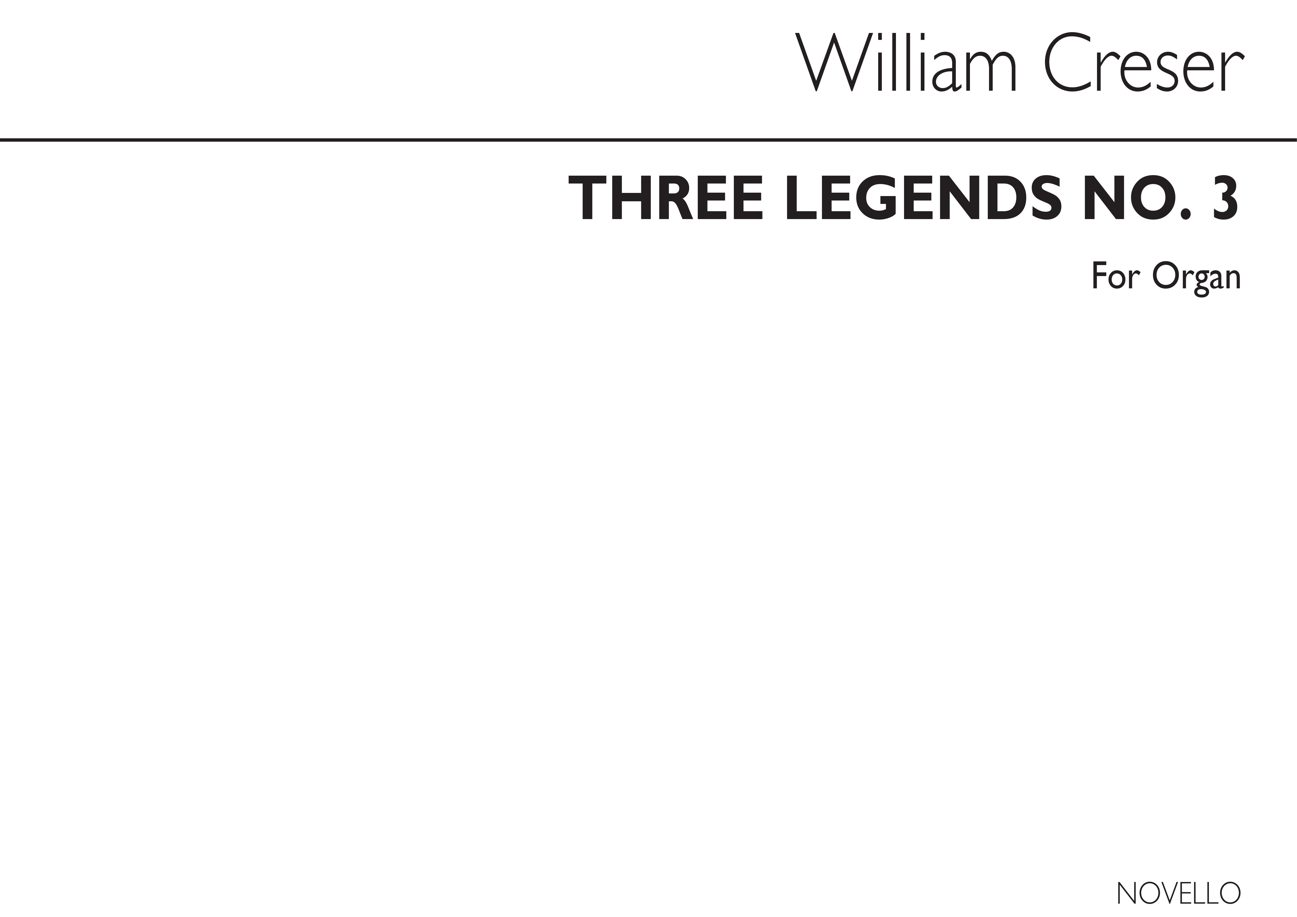 William Creser: Three Legends No.3 In E Minor: Organ: Instrumental Work