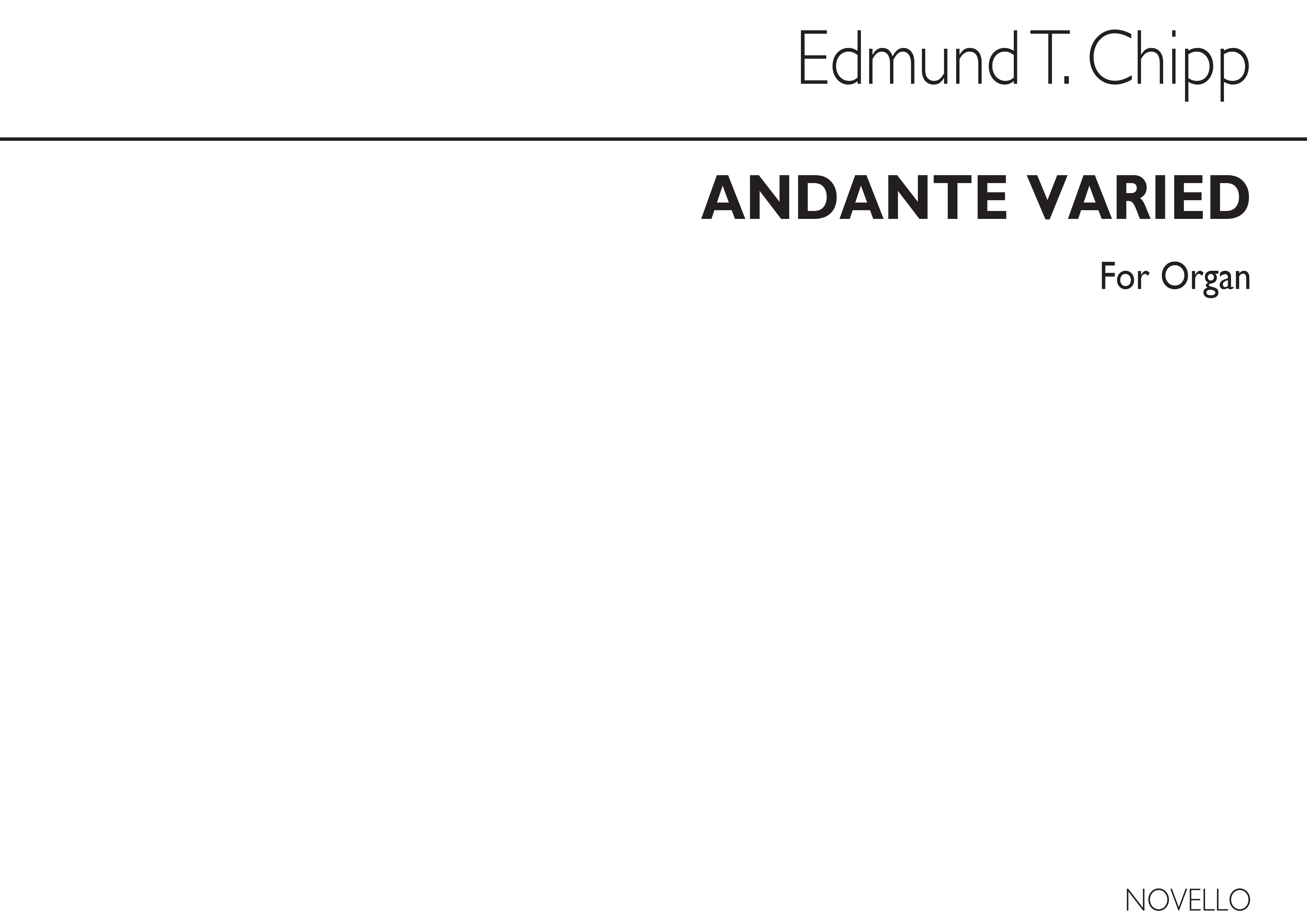 Edmund T. Chipp: Andante Varied Op.11 No.23: Organ: Instrumental Work