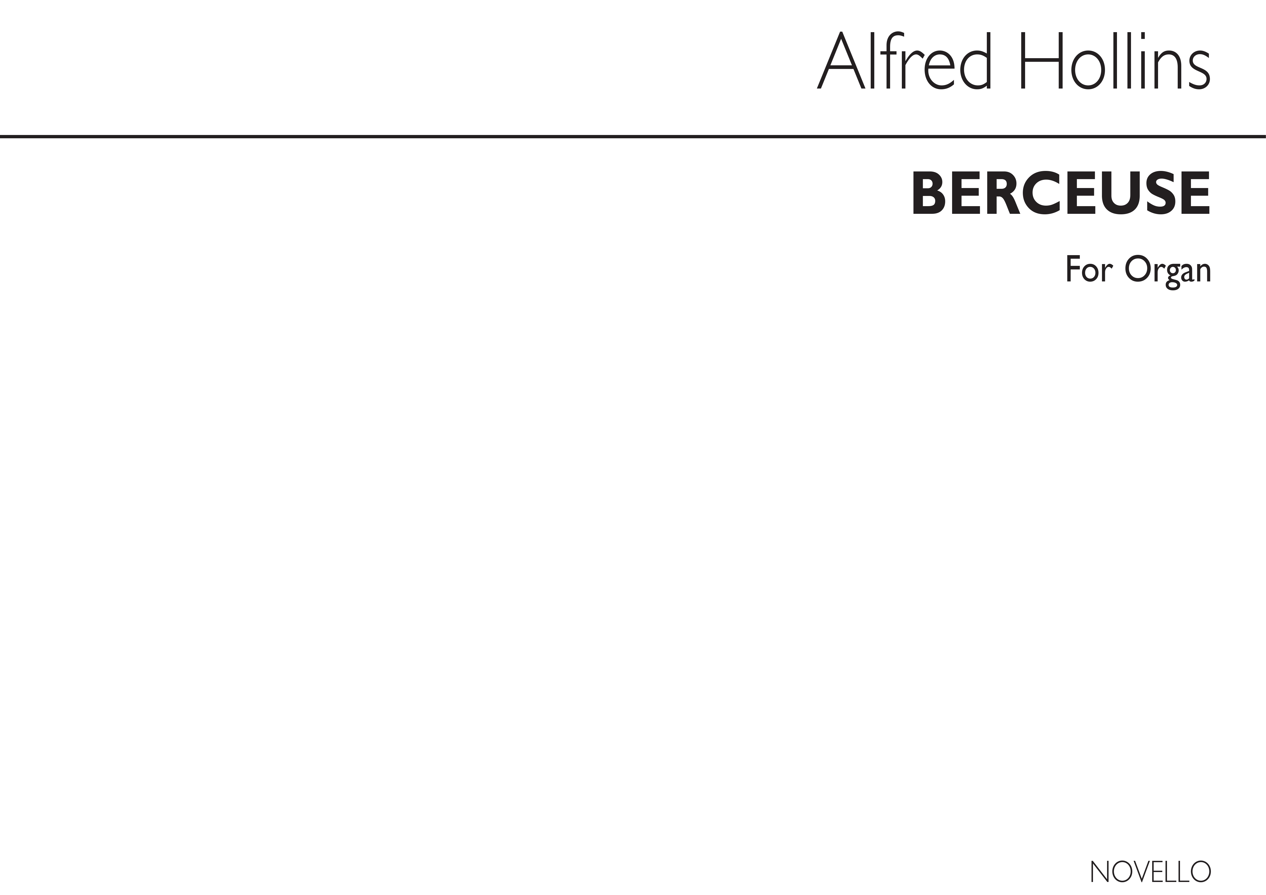 Alfred Hollins: Berceuse: Organ: Instrumental Work