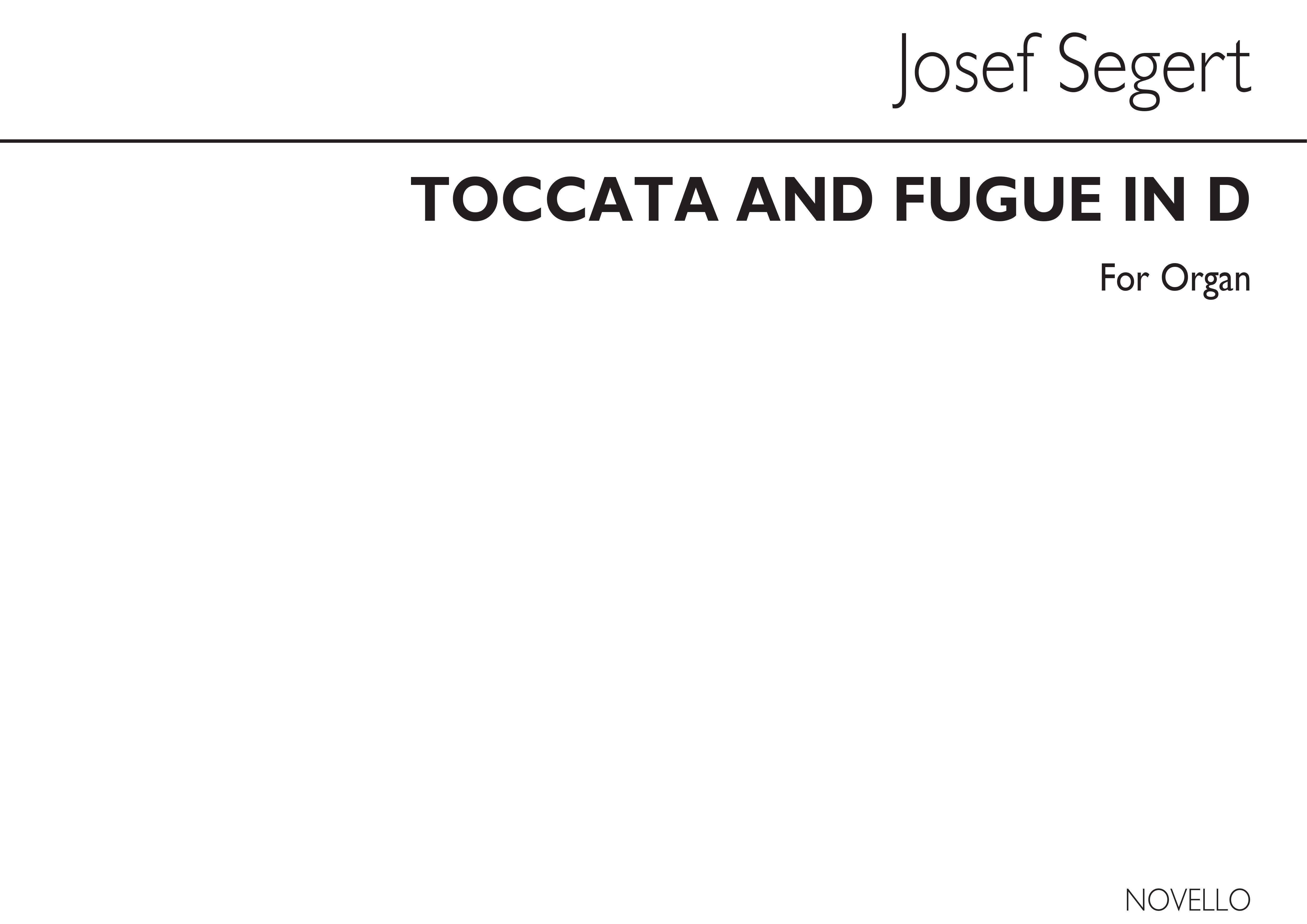 Josef Ferdinand Norbert Seger: Toccata And Fugue In D(Dorian)(Edited By S G
