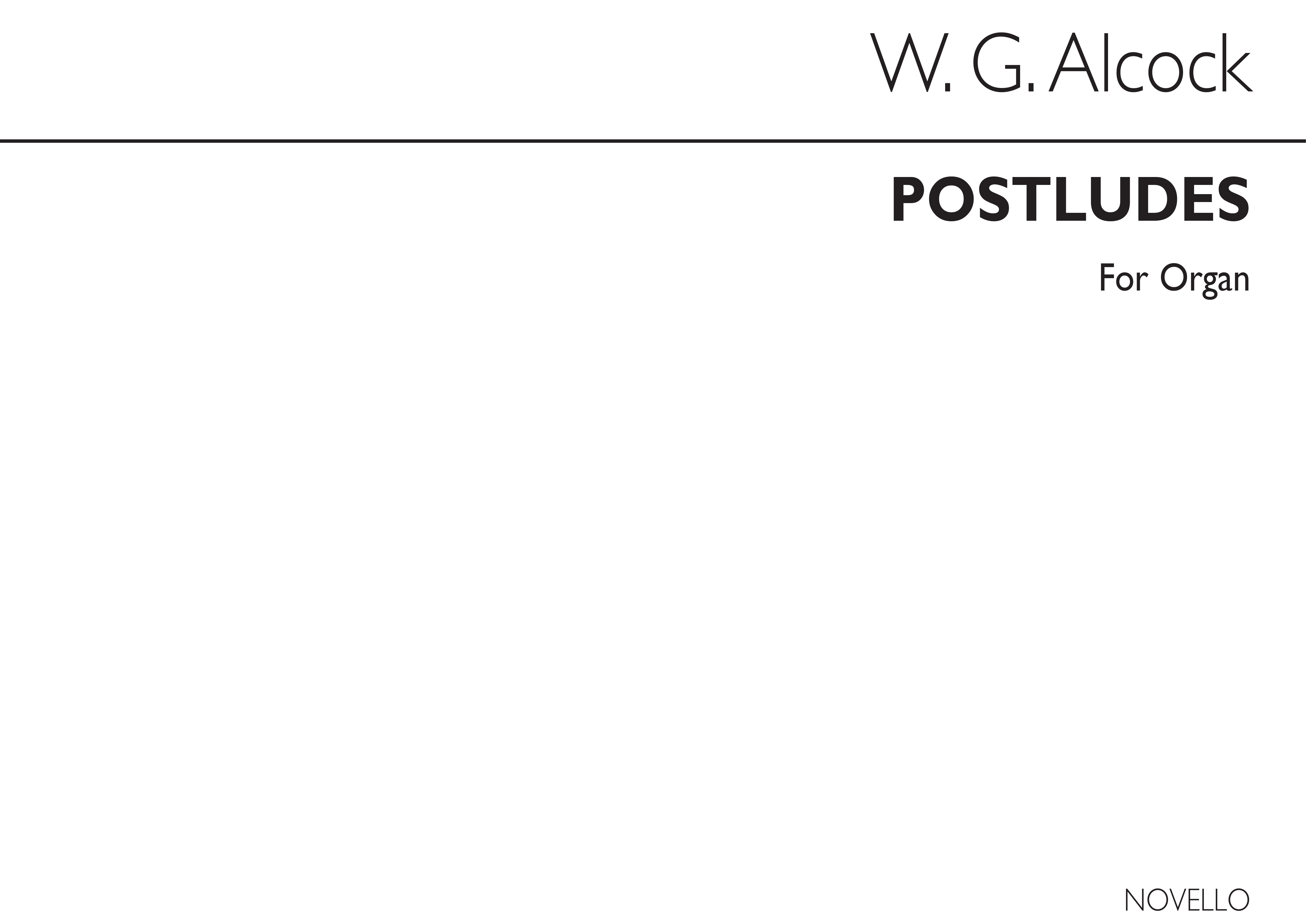 Walter G. Alcock: Postlude: Organ: Instrumental Work
