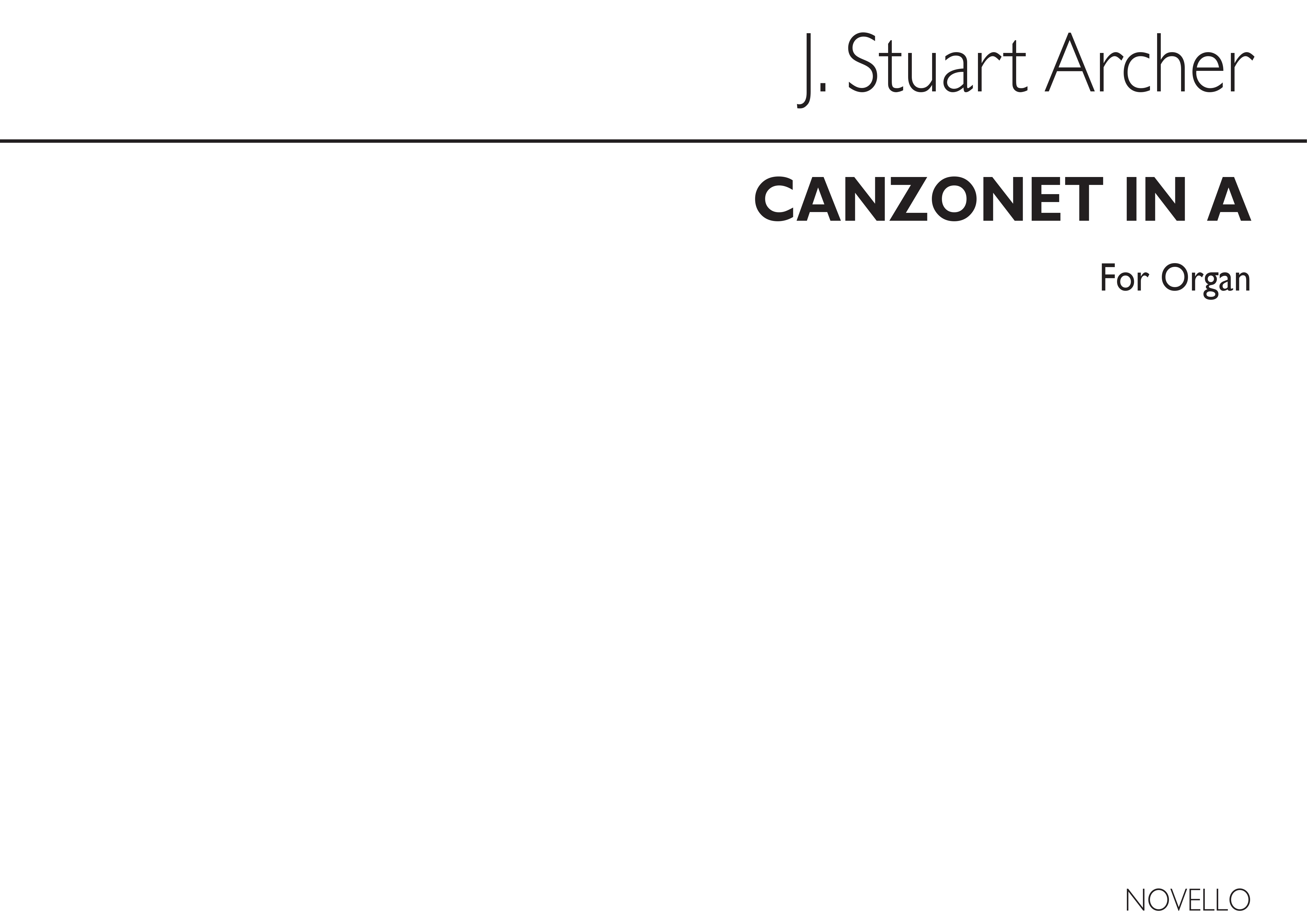 J. Stuart Archer: Canzonet In A: Organ: Instrumental Work