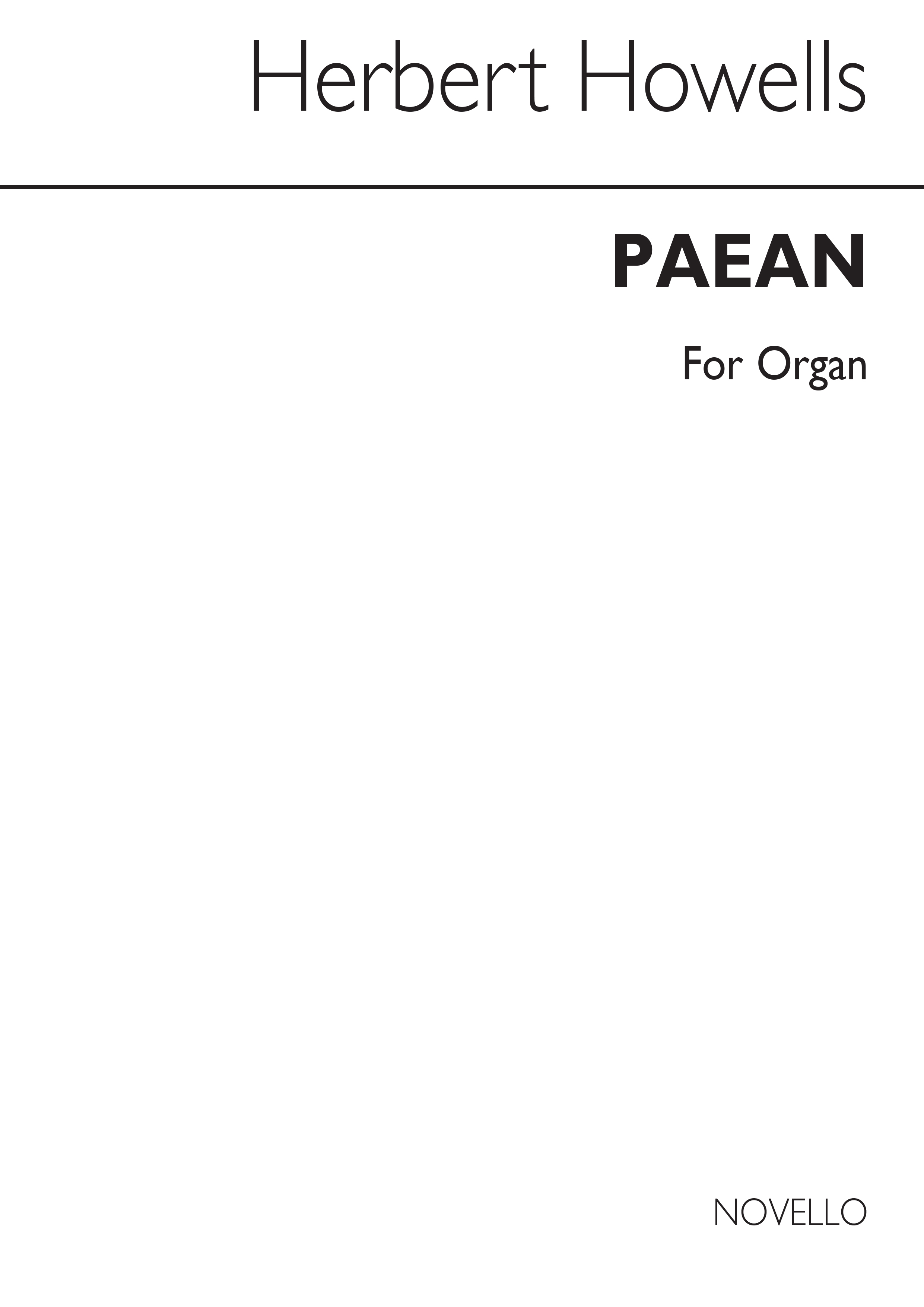 Herbert Howells: Paean-six Pieces For Organ No.6: Organ: Instrumental Work