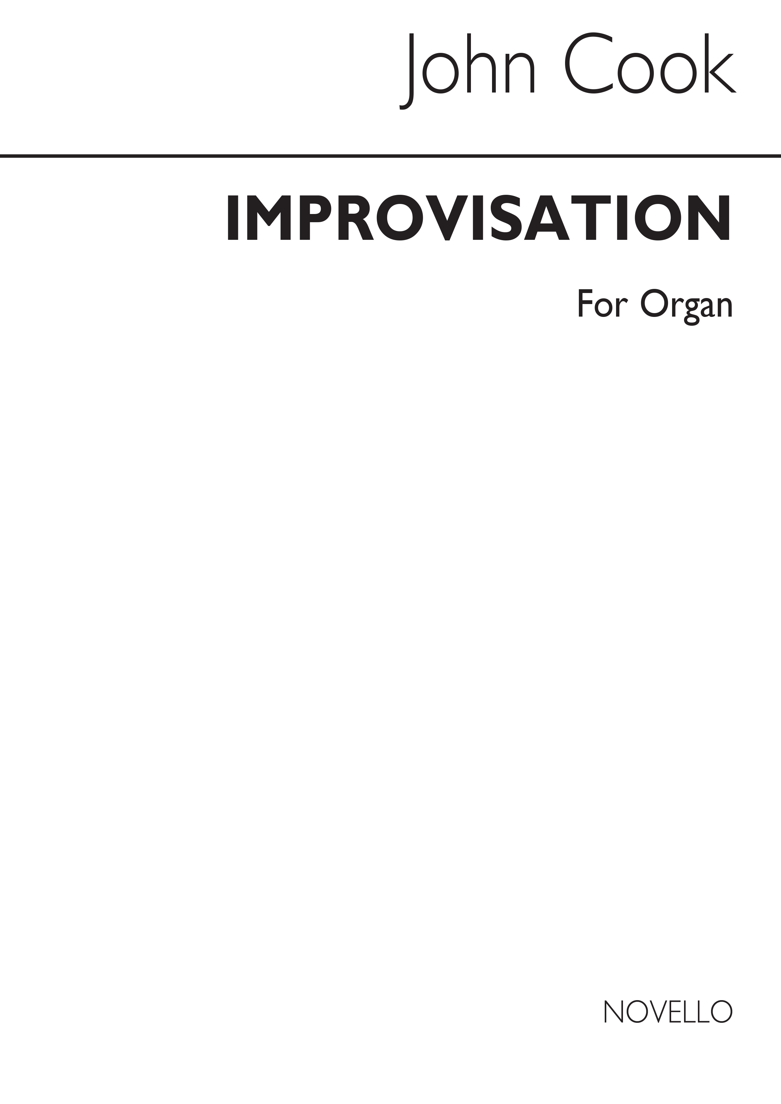 John Ernest Cook: Improvisation On Veni Creator Spiritus: Organ: Instrumental