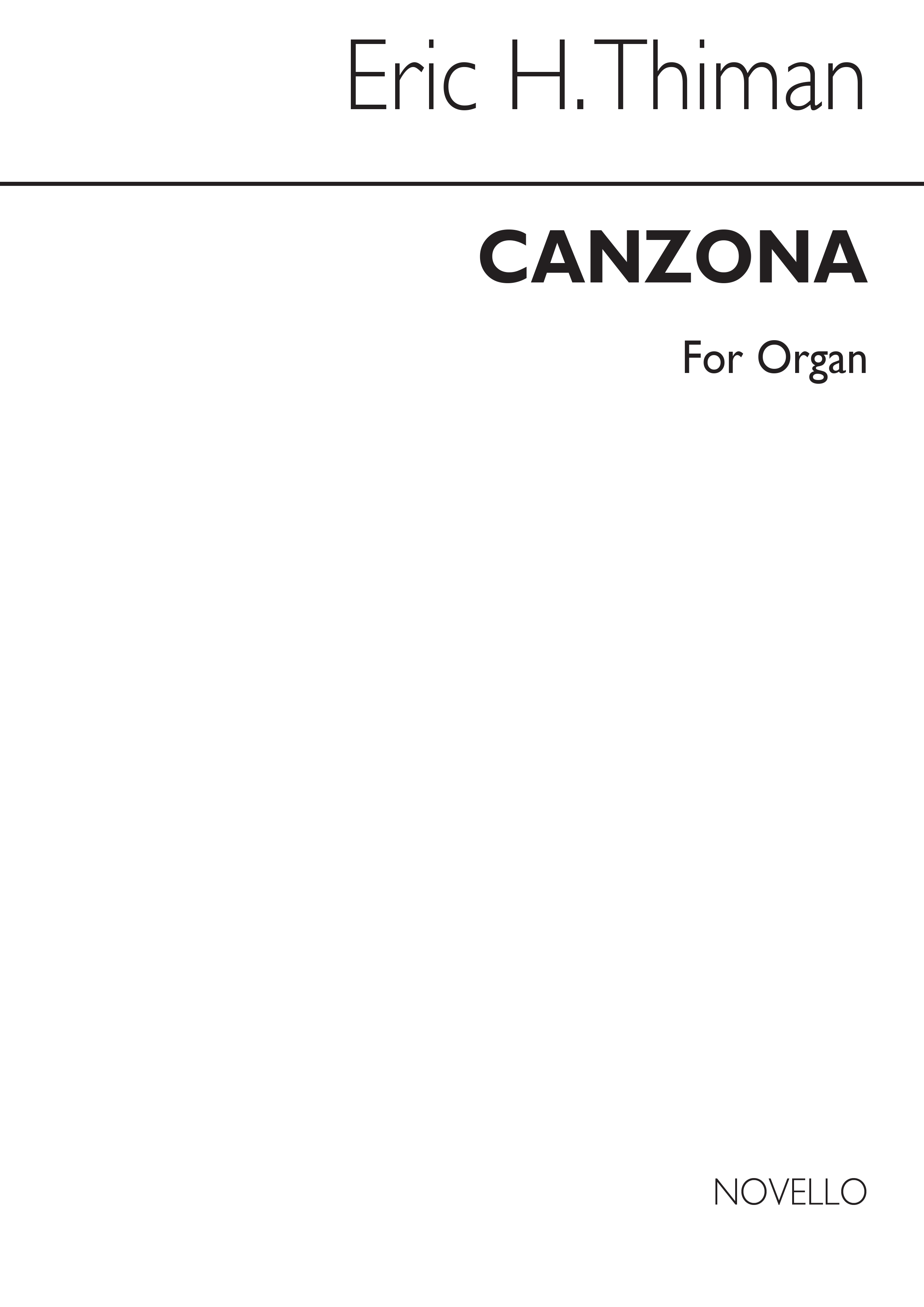 Eric Thiman: Canzona Organ: Organ: Instrumental Work