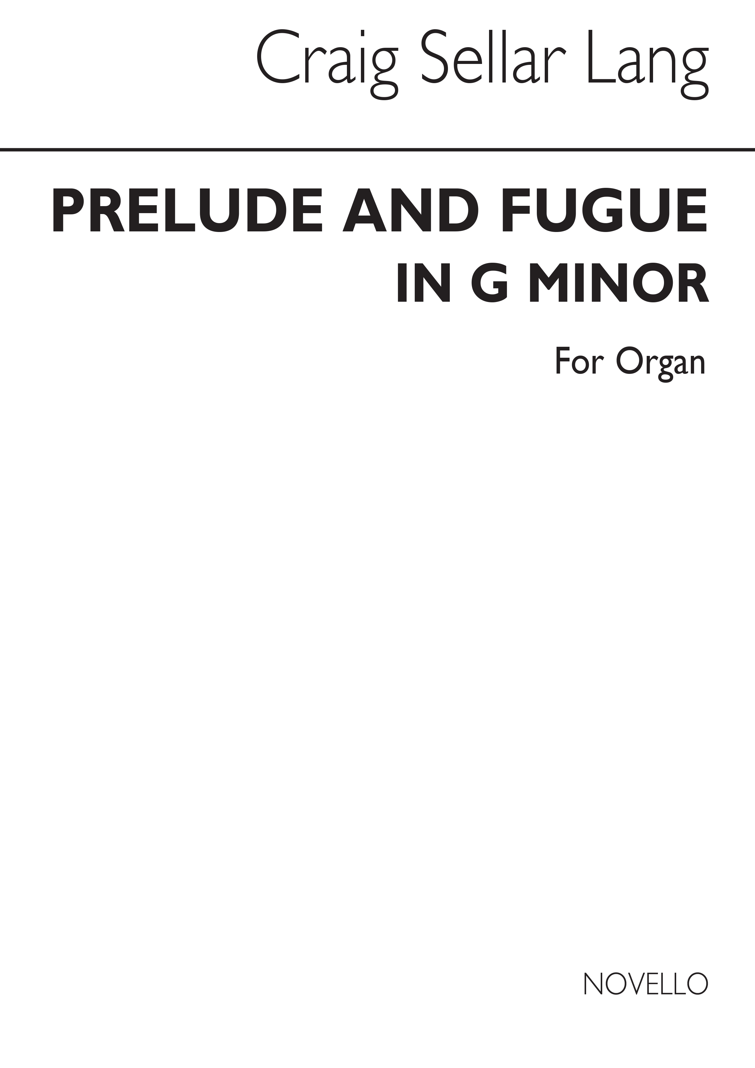 Prelude & Fugue In G Minor for Organ: Organ: Instrumental Work