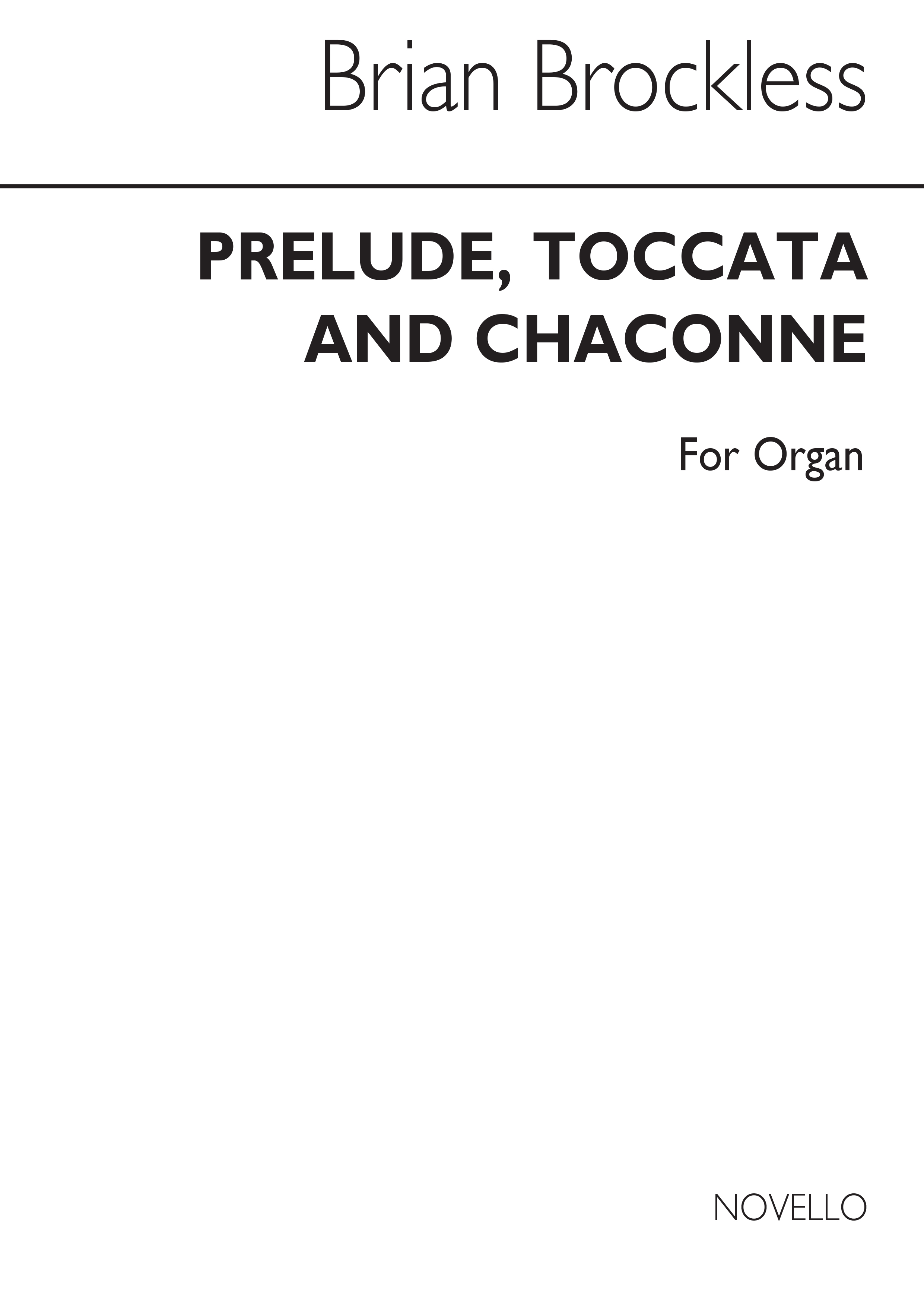 Brian Brockless: Prelude Toccata And Chaconne: Organ: Instrumental Work